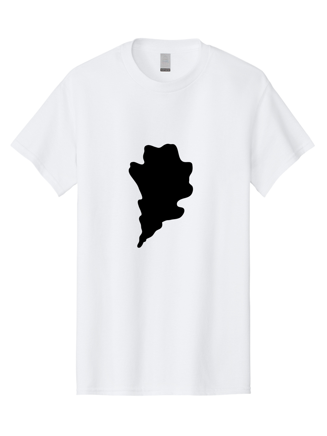 Black-Splash Men'S Graphic Tee, 100% Cotton, Comfortable Casual Summer Wear, Machine Washable, Abstract Shape, Irregular Form, Black Silhouette, Unique Design, Modern Art, Creative Element, Digital Graphic, Minimalist Style Aac192 3