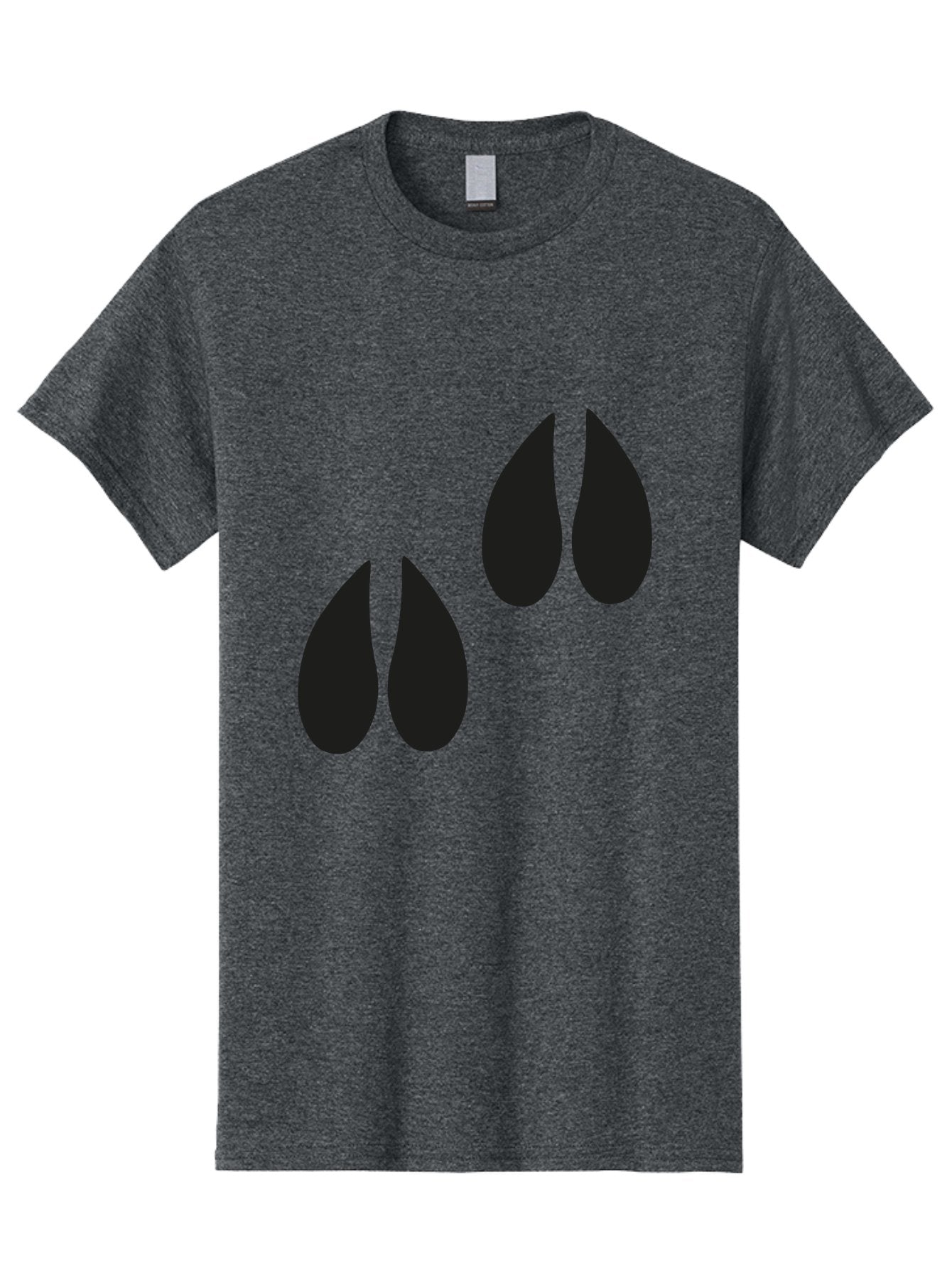 Black-Tears Men'S Graphic Tee, 100% Cotton, Comfortable Casual Summer Wear, Machine Washable, Water Drops, Black Silhouette, Teardrop Shape, Minimalist Design, Simple Graphics, Abstract Art, Black And Green Aac193 4
