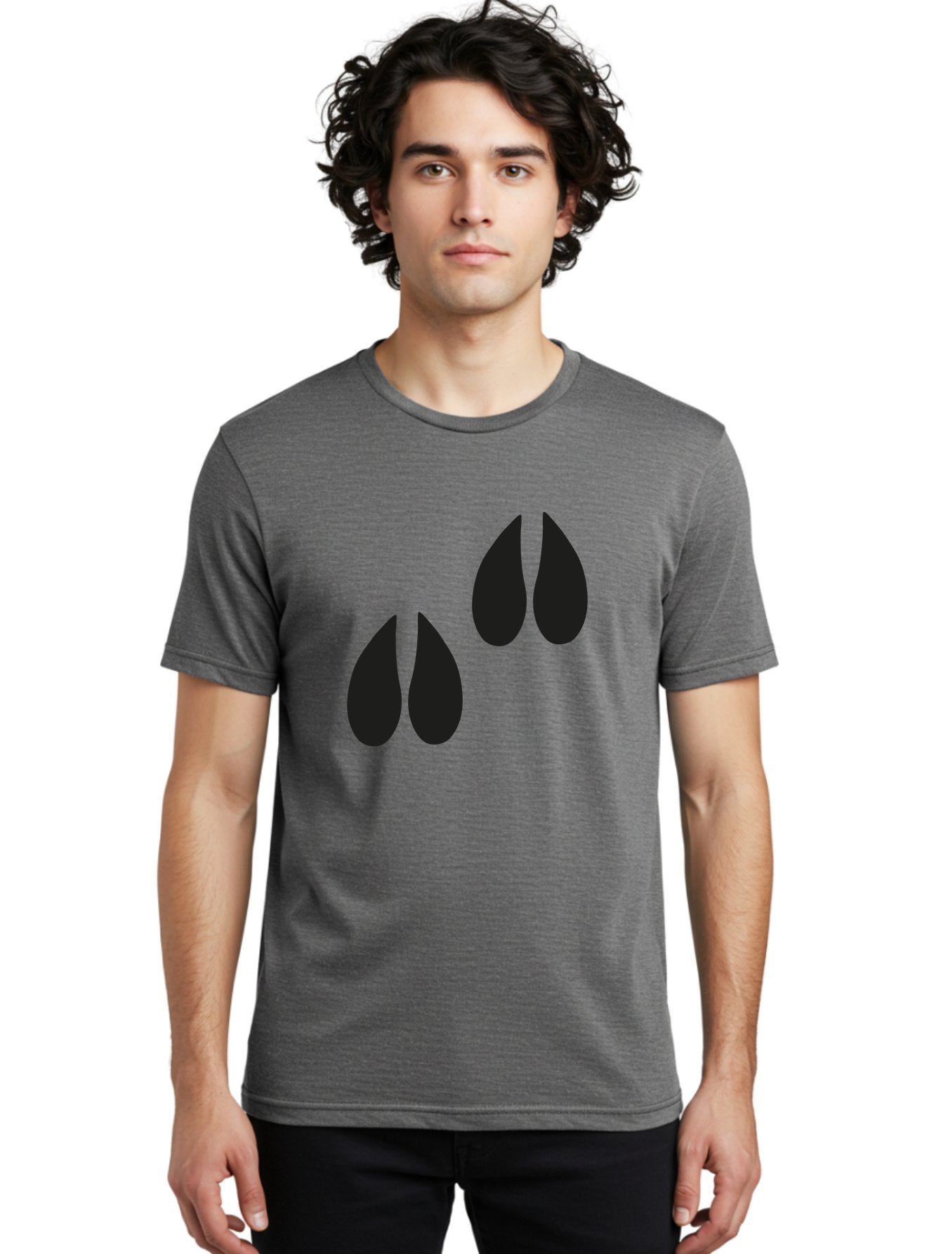 Black-Tears Men'S Graphic Tee, 100% Cotton, Comfortable Casual Summer Wear, Machine Washable, Water Drops, Black Silhouette, Teardrop Shape, Minimalist Design, Simple Graphics, Abstract Art, Black And Green Aac193 24