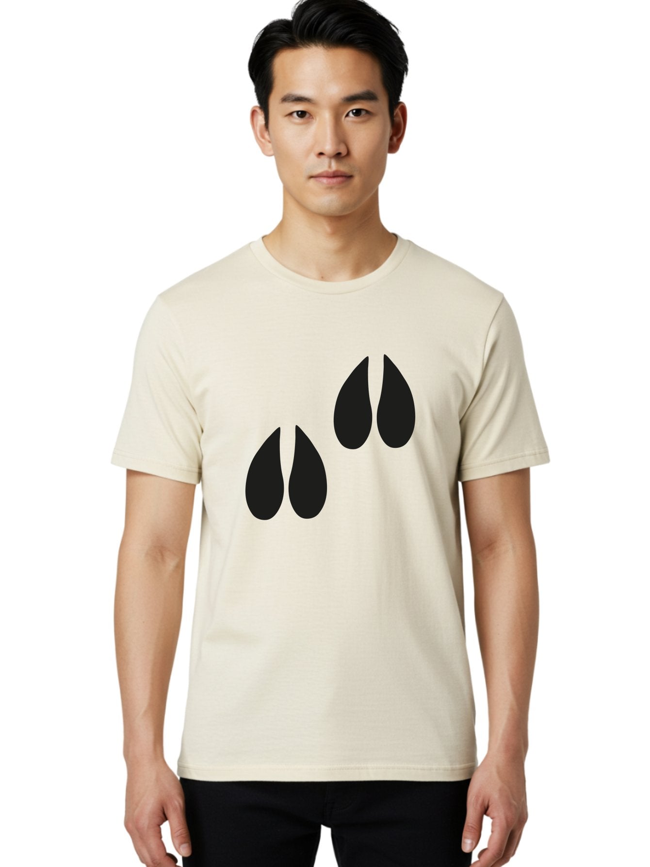 Black-Tears Men'S Graphic Tee, 100% Cotton, Comfortable Casual Summer Wear, Machine Washable, Water Drops, Black Silhouette, Teardrop Shape, Minimalist Design, Simple Graphics, Abstract Art, Black And Green Aac193 29