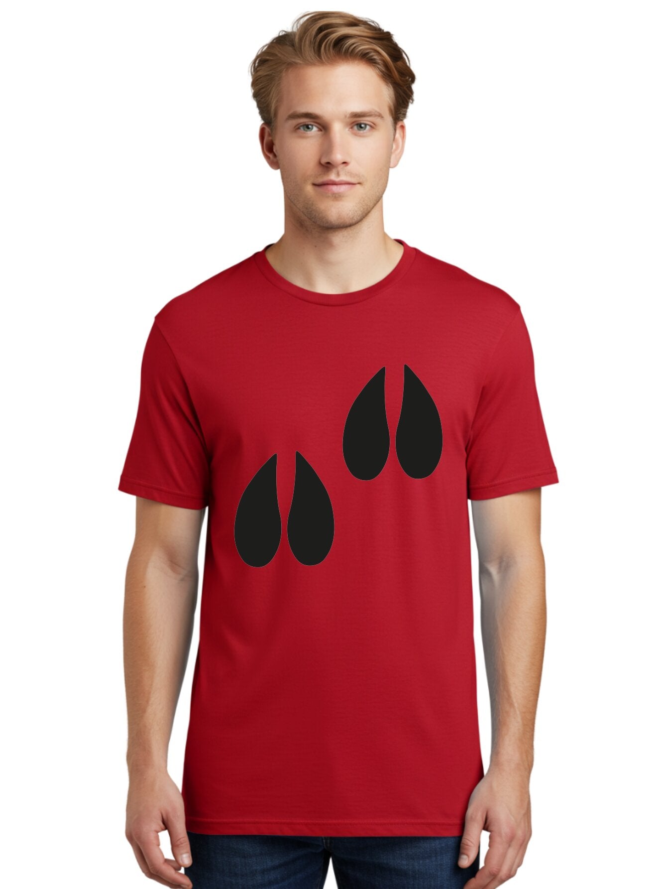 Black-Tears Men'S Graphic Tee, 100% Cotton, Comfortable Casual Summer Wear, Machine Washable, Water Drops, Black Silhouette, Teardrop Shape, Minimalist Design, Simple Graphics, Abstract Art, Black And Green Aac193 19