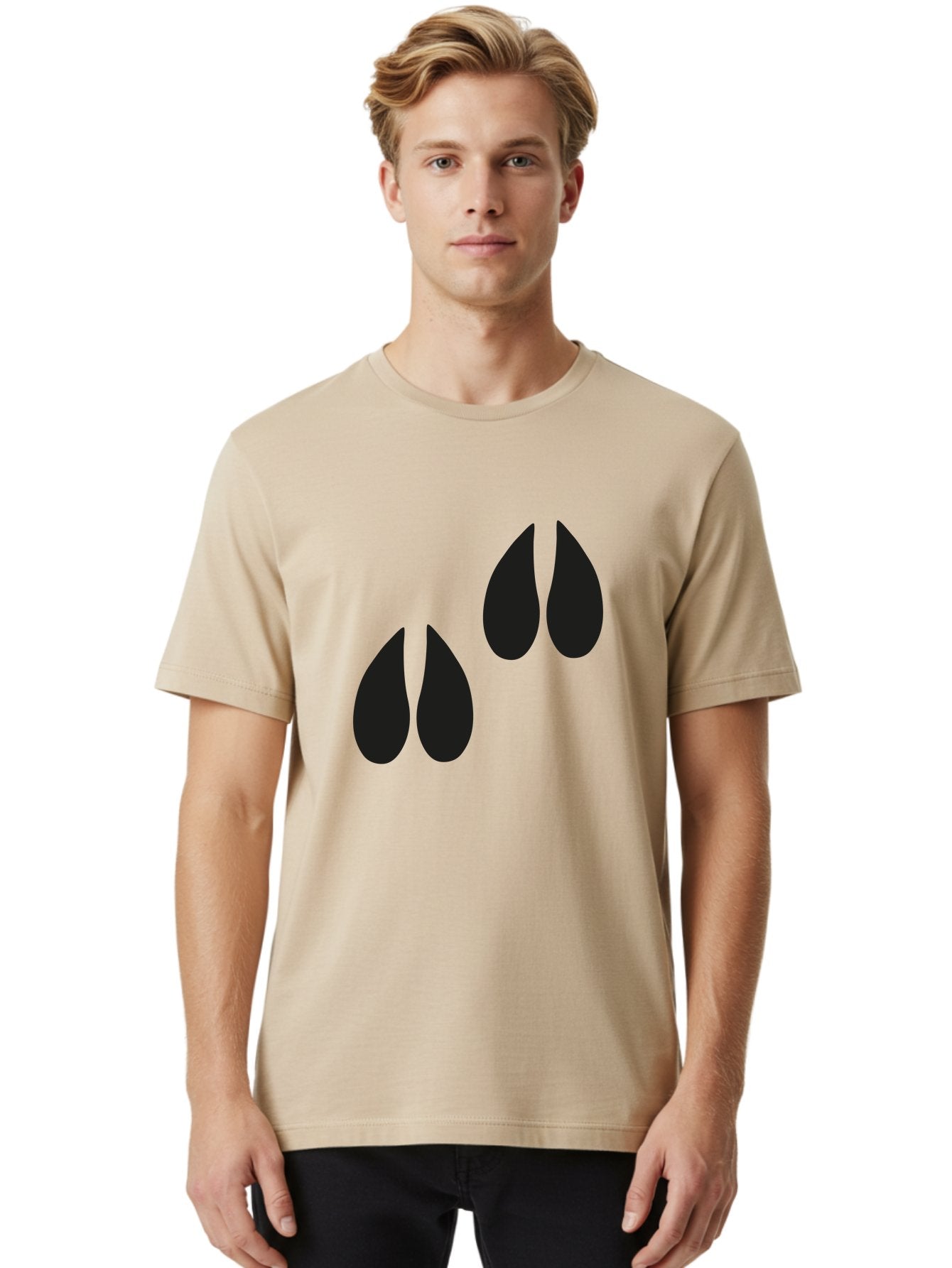 Black-Tears Men'S Graphic Tee, 100% Cotton, Comfortable Casual Summer Wear, Machine Washable, Water Drops, Black Silhouette, Teardrop Shape, Minimalist Design, Simple Graphics, Abstract Art, Black And Green Aac193 28