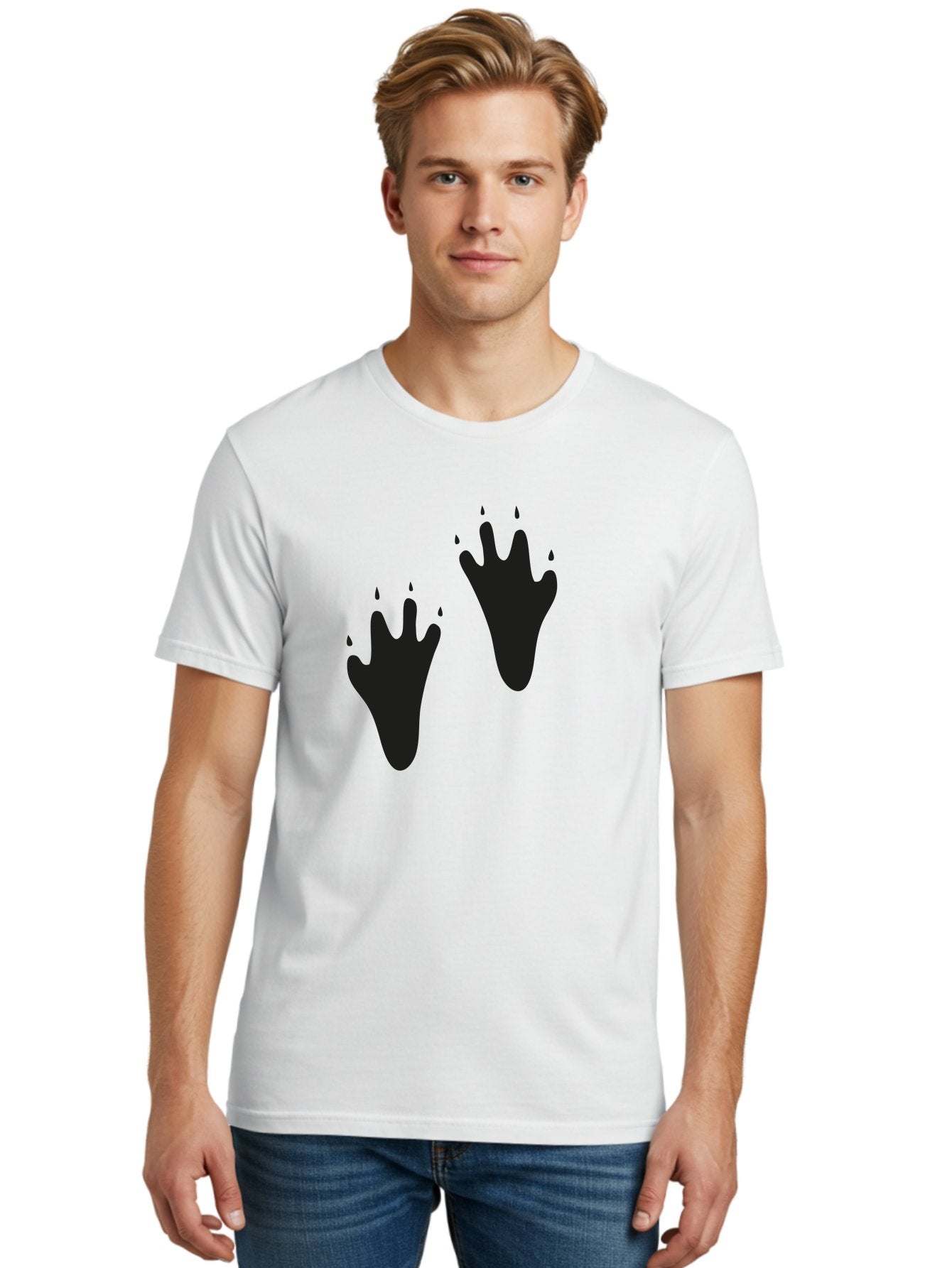 Bloody-Footprints Men'S Graphic Tee, 100% Cotton, Comfortable Casual Summer Wear, Machine Washable, Bloody Footprints, Black Footprints, Dripping Blood, Crime Scene, Forensic Evidence, Violence, Dark Atmosphere, Horror Theme Aac194 16