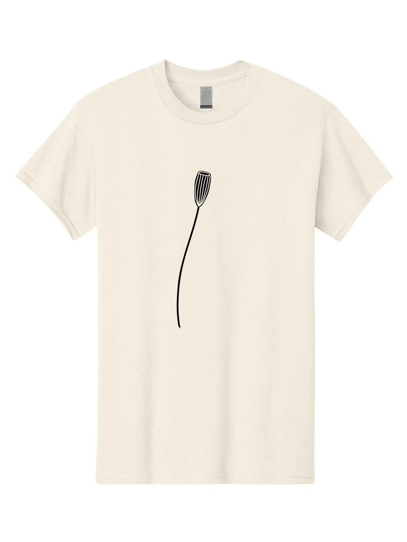 Bulb-On-Stem Men'S Graphic Tee, 100% Cotton, Comfortable Casual Summer Wear, Machine Washable, Simple Flower Design, Minimalist Art, Black Outline, Floral Illustration, Botanical Sketch, Modern Line Art, Elegant Graphics, Stylized Bloom Aac195 10