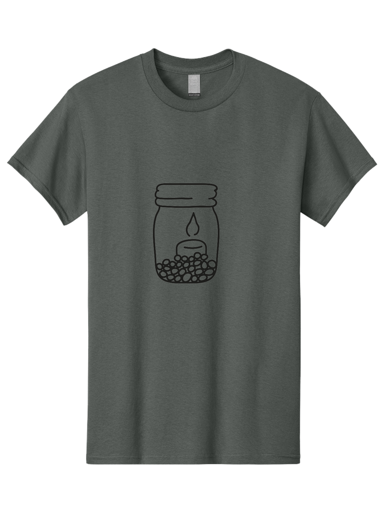 Candle-In-A-Mason-Jar Men'S Graphic Tee, 100% Cotton, Comfortable Casual Summer Wear, Machine Washable, Candle In A Jar, Jar With Candle, Lit Candle, Decorative Jar, Home Decor, Candlelight, Peaceful Ambiance, Minimalist Design, Aac196 9