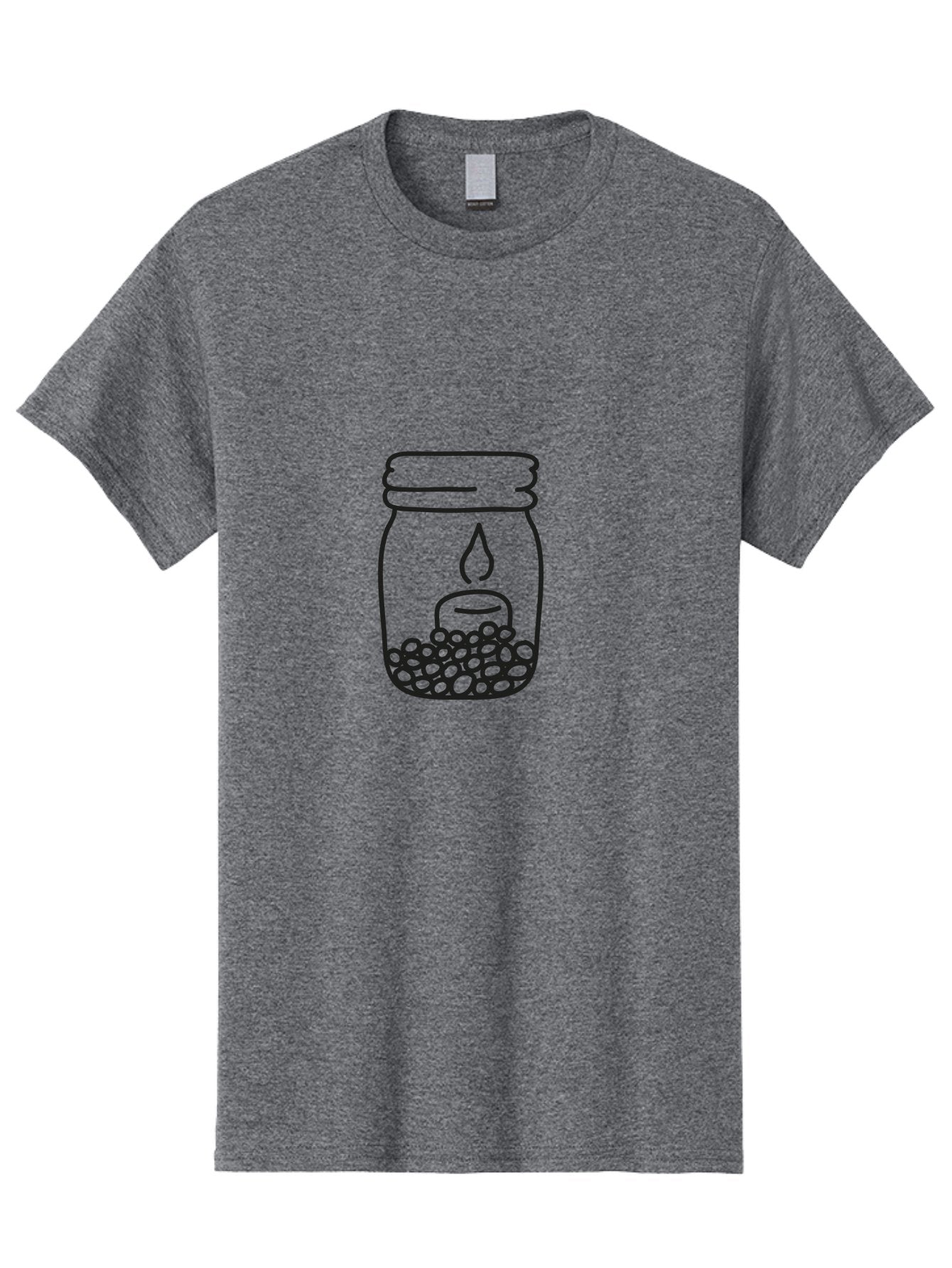 Candle-In-A-Mason-Jar Men'S Graphic Tee, 100% Cotton, Comfortable Casual Summer Wear, Machine Washable, Candle In A Jar, Jar With Candle, Lit Candle, Decorative Jar, Home Decor, Candlelight, Peaceful Ambiance, Minimalist Design, Aac196 3