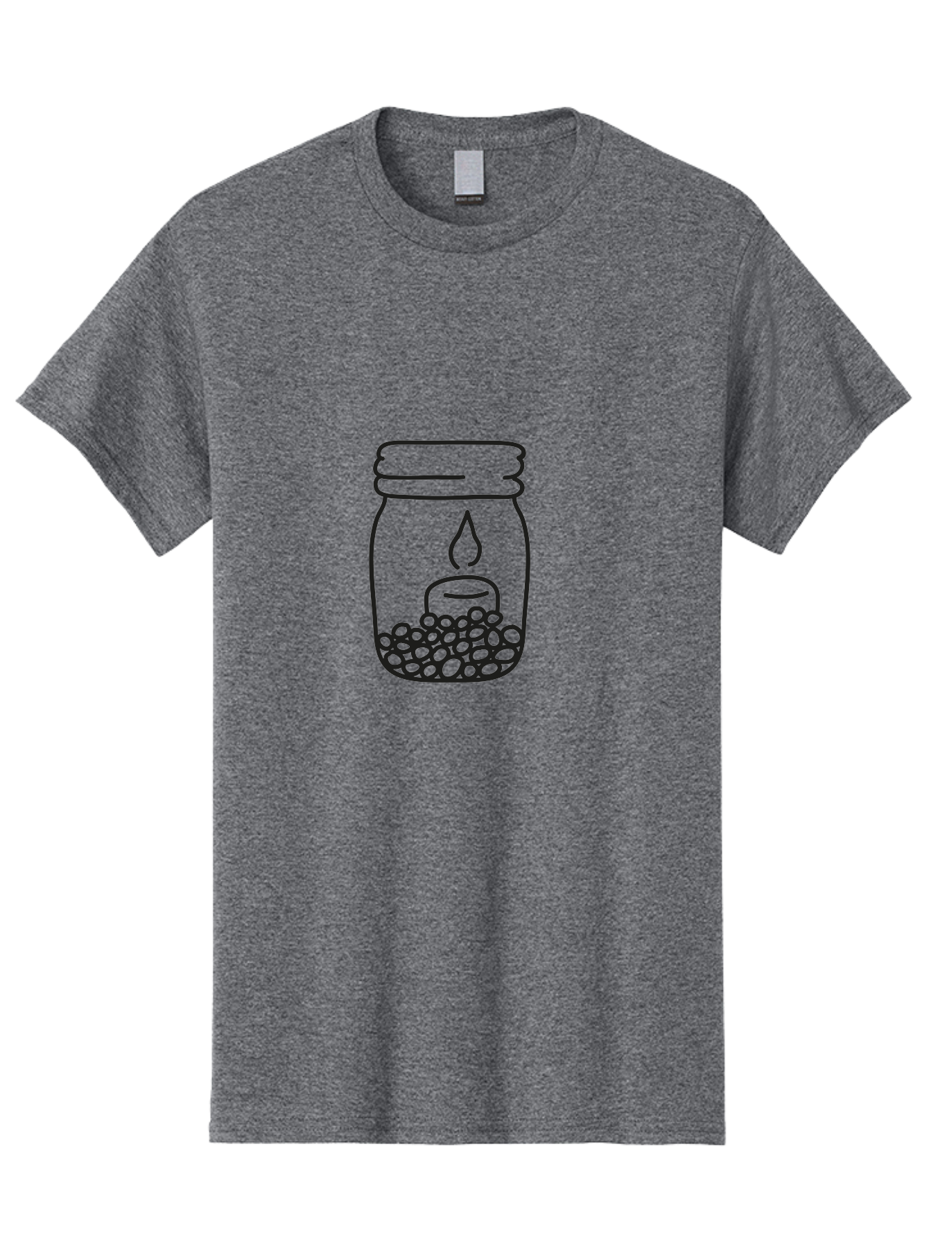 Candle-In-A-Mason-Jar Men'S Graphic Tee, 100% Cotton, Comfortable Casual Summer Wear, Machine Washable, Candle In A Jar, Jar With Candle, Lit Candle, Decorative Jar, Home Decor, Candlelight, Peaceful Ambiance, Minimalist Design, Aac196 17