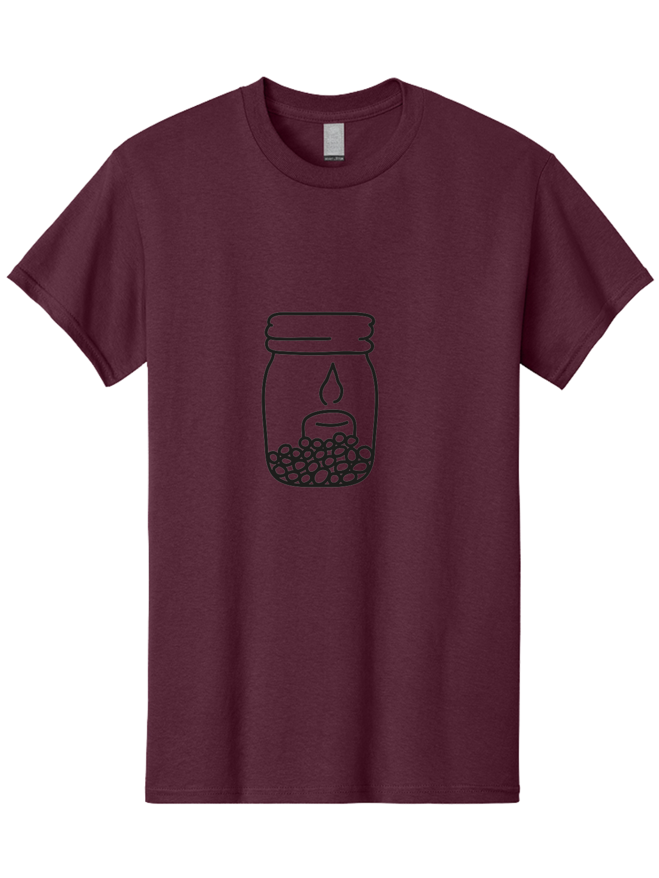 Candle-In-A-Mason-Jar Men'S Graphic Tee, 100% Cotton, Comfortable Casual Summer Wear, Machine Washable, Candle In A Jar, Jar With Candle, Lit Candle, Decorative Jar, Home Decor, Candlelight, Peaceful Ambiance, Minimalist Design, Aac196 23