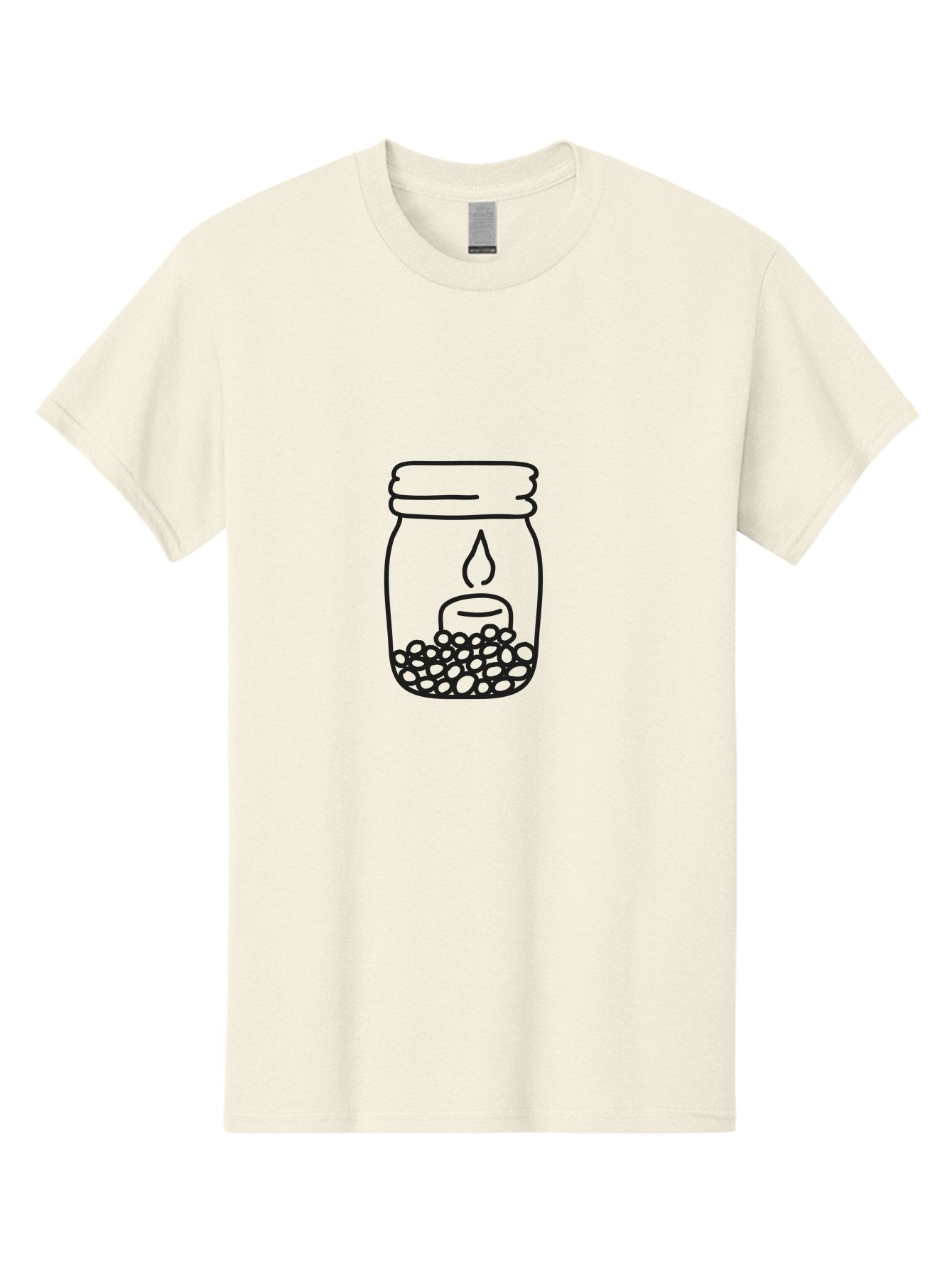 Candle-In-A-Mason-Jar Men'S Graphic Tee, 100% Cotton, Comfortable Casual Summer Wear, Machine Washable, Candle In A Jar, Jar With Candle, Lit Candle, Decorative Jar, Home Decor, Candlelight, Peaceful Ambiance, Minimalist Design, Aac196 15