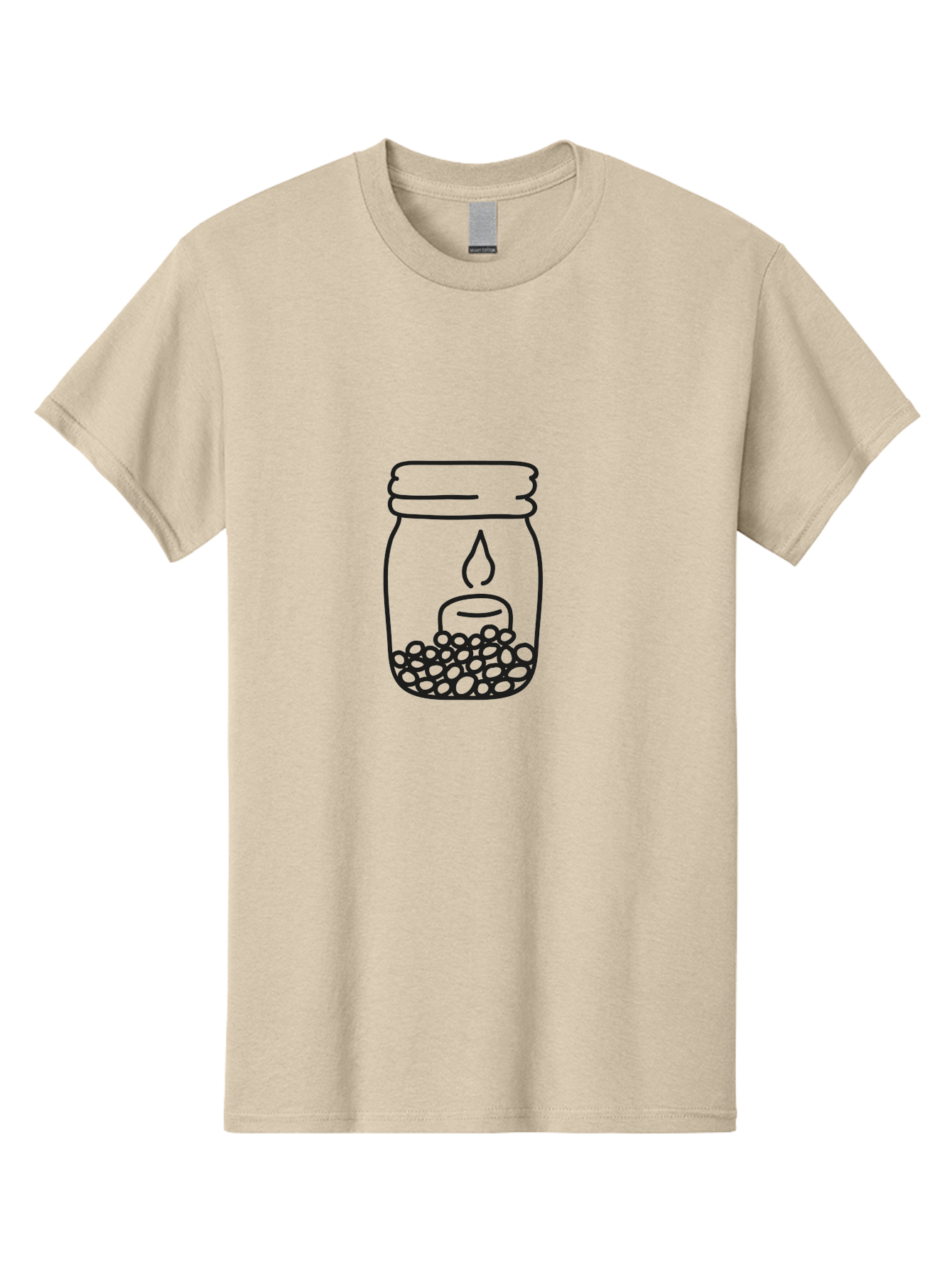 Candle-In-A-Mason-Jar Men'S Graphic Tee, 100% Cotton, Comfortable Casual Summer Wear, Machine Washable, Candle In A Jar, Jar With Candle, Lit Candle, Decorative Jar, Home Decor, Candlelight, Peaceful Ambiance, Minimalist Design, Aac196 5
