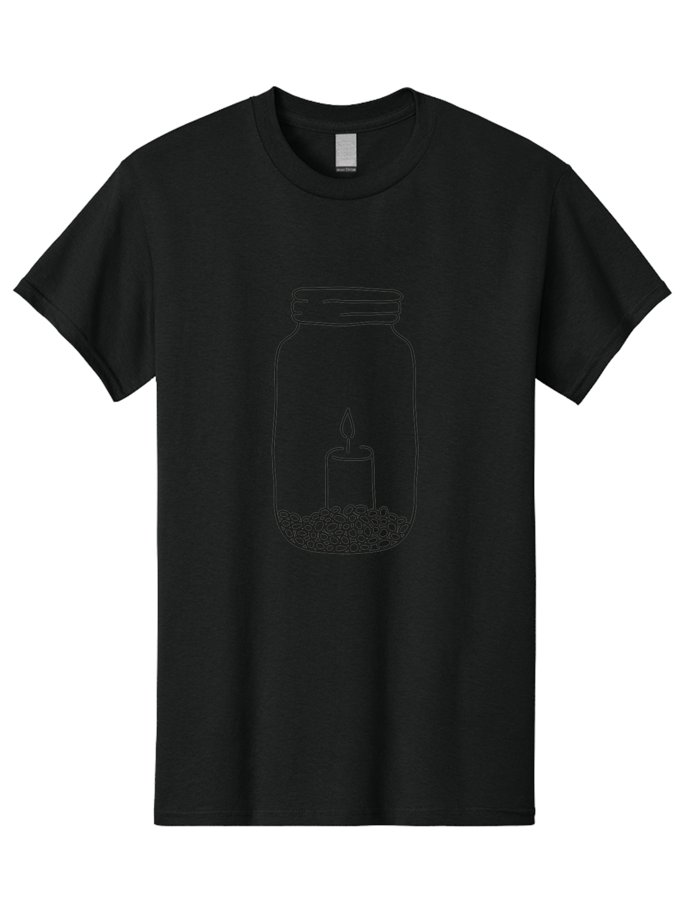 Candle-In-Jar-1 Men'S Graphic Tee, 100% Cotton, Comfortable Casual Summer Wear, Machine Washable, Candle In A Jar, Lit Candle, Pebbles, Simple Line Art, Minimalist Design, Meditation Symbol, Peaceful Ambiance, Zen Decor Aac197 17