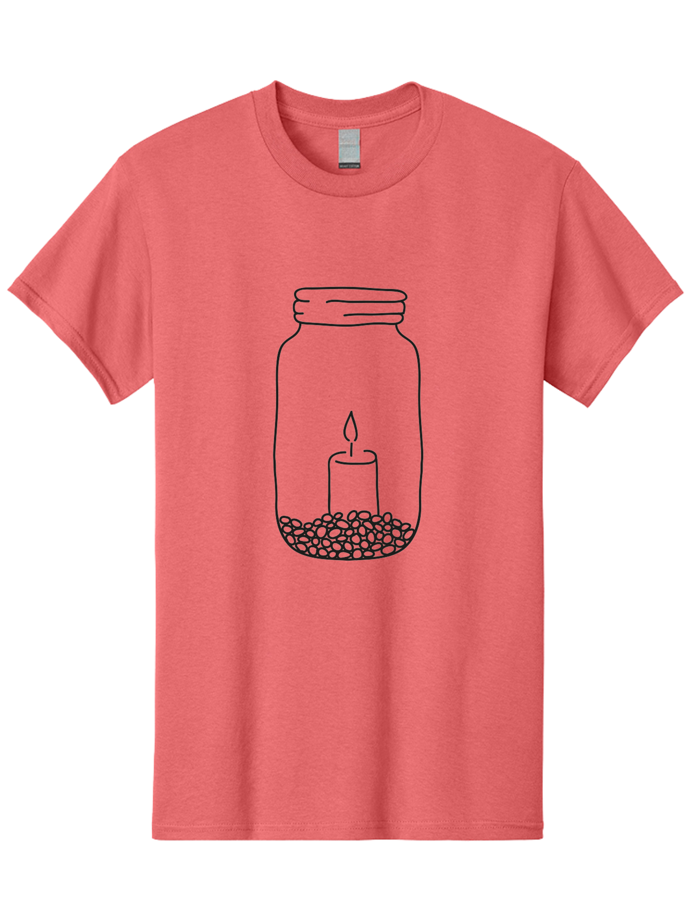 Candle-In-Jar-1 Men'S Graphic Tee, 100% Cotton, Comfortable Casual Summer Wear, Machine Washable, Candle In A Jar, Lit Candle, Pebbles, Simple Line Art, Minimalist Design, Meditation Symbol, Peaceful Ambiance, Zen Decor Aac197 29
