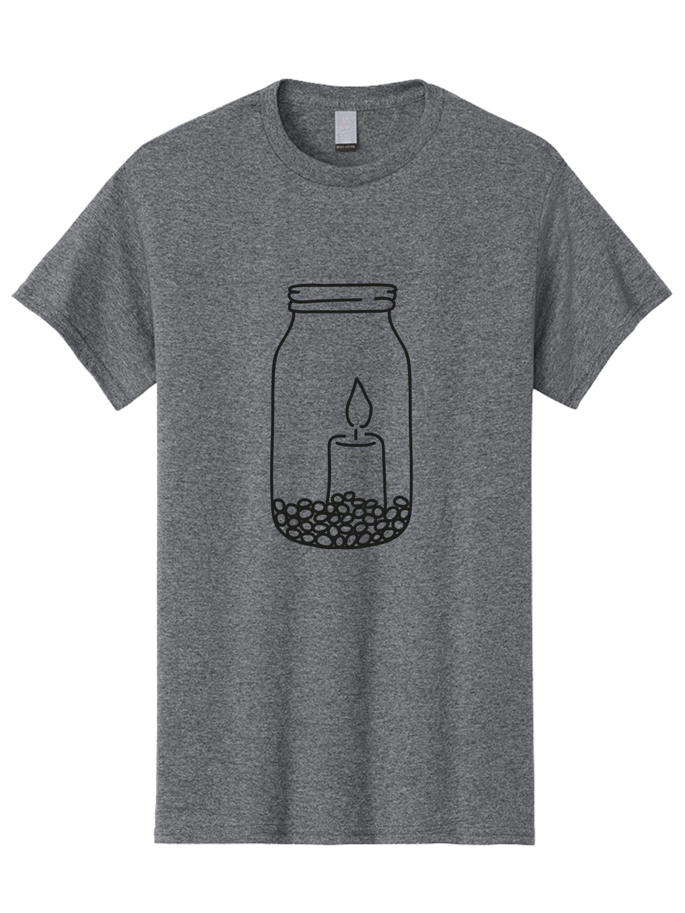 Candle-In-Jar Men'S Graphic Tee, 100% Cotton, Comfortable Casual Summer Wear, Machine Washable, Candle In A Jar, Lit Candle, Serene Ambiance, Decorative Jar, Peaceful Atmosphere, Soothing Light, Calming Decor Aac198 10