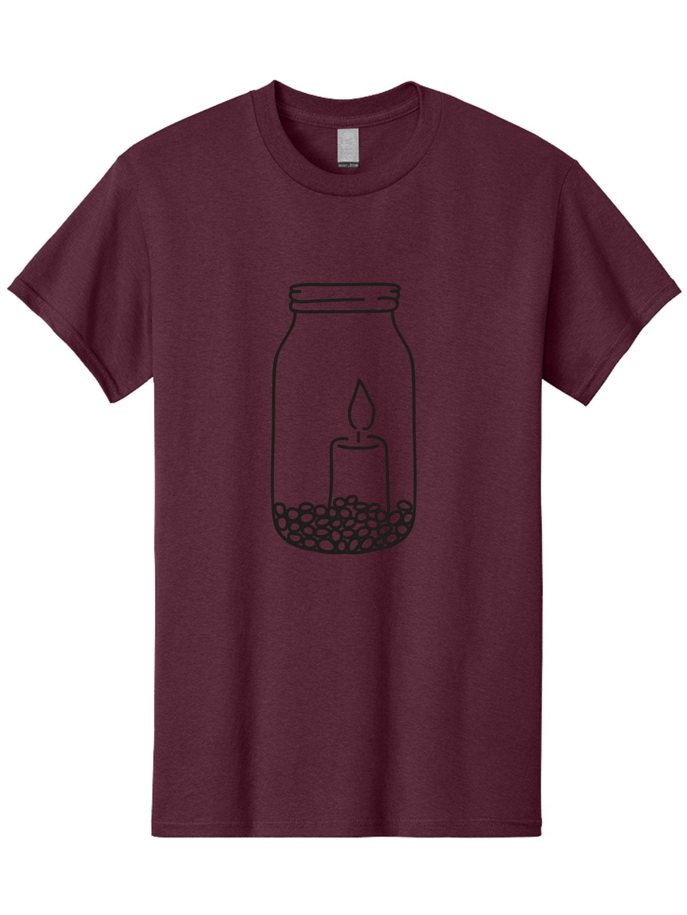 Candle-In-Jar Men'S Graphic Tee, 100% Cotton, Comfortable Casual Summer Wear, Machine Washable, Candle In A Jar, Lit Candle, Serene Ambiance, Decorative Jar, Peaceful Atmosphere, Soothing Light, Calming Decor Aac198 4