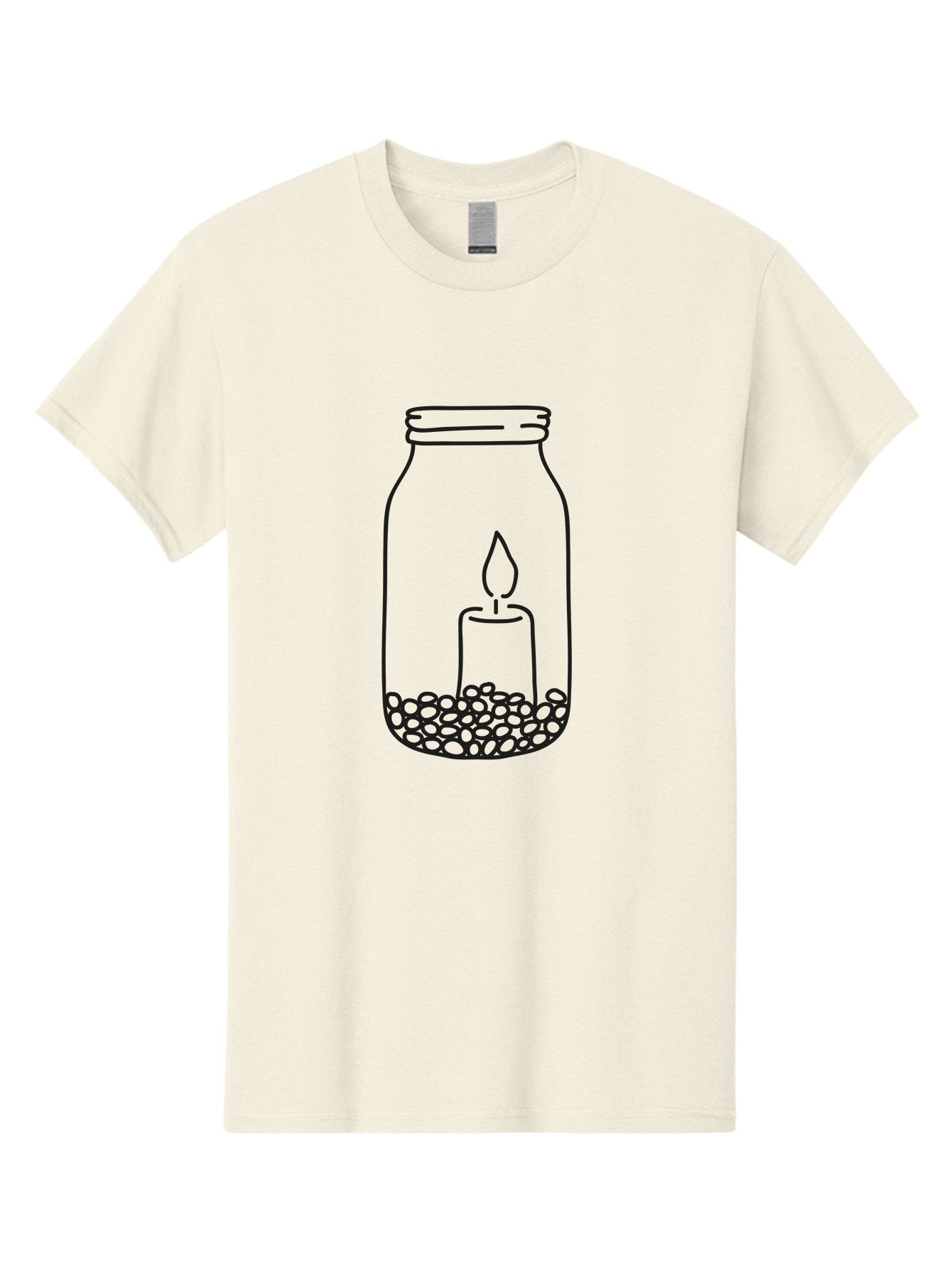 Candle-In-Jar Men'S Graphic Tee, 100% Cotton, Comfortable Casual Summer Wear, Machine Washable, Candle In A Jar, Lit Candle, Serene Ambiance, Decorative Jar, Peaceful Atmosphere, Soothing Light, Calming Decor Aac198