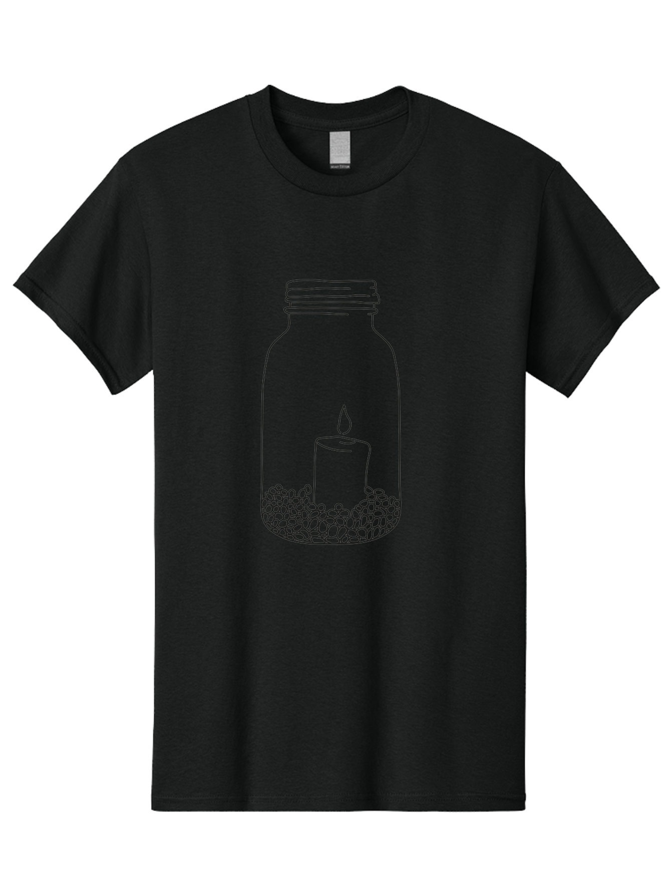 Candle-In-Mason-Jar Men'S Graphic Tee, 100% Cotton, Comfortable Casual Summer Wear, Machine Washable, Candle In A Jar, Lit Candle, Decorative Jar, Zen Decor, Peaceful Ambiance, Ambient Lighting, Minimalist Design, Meditation Space, Aac199 27