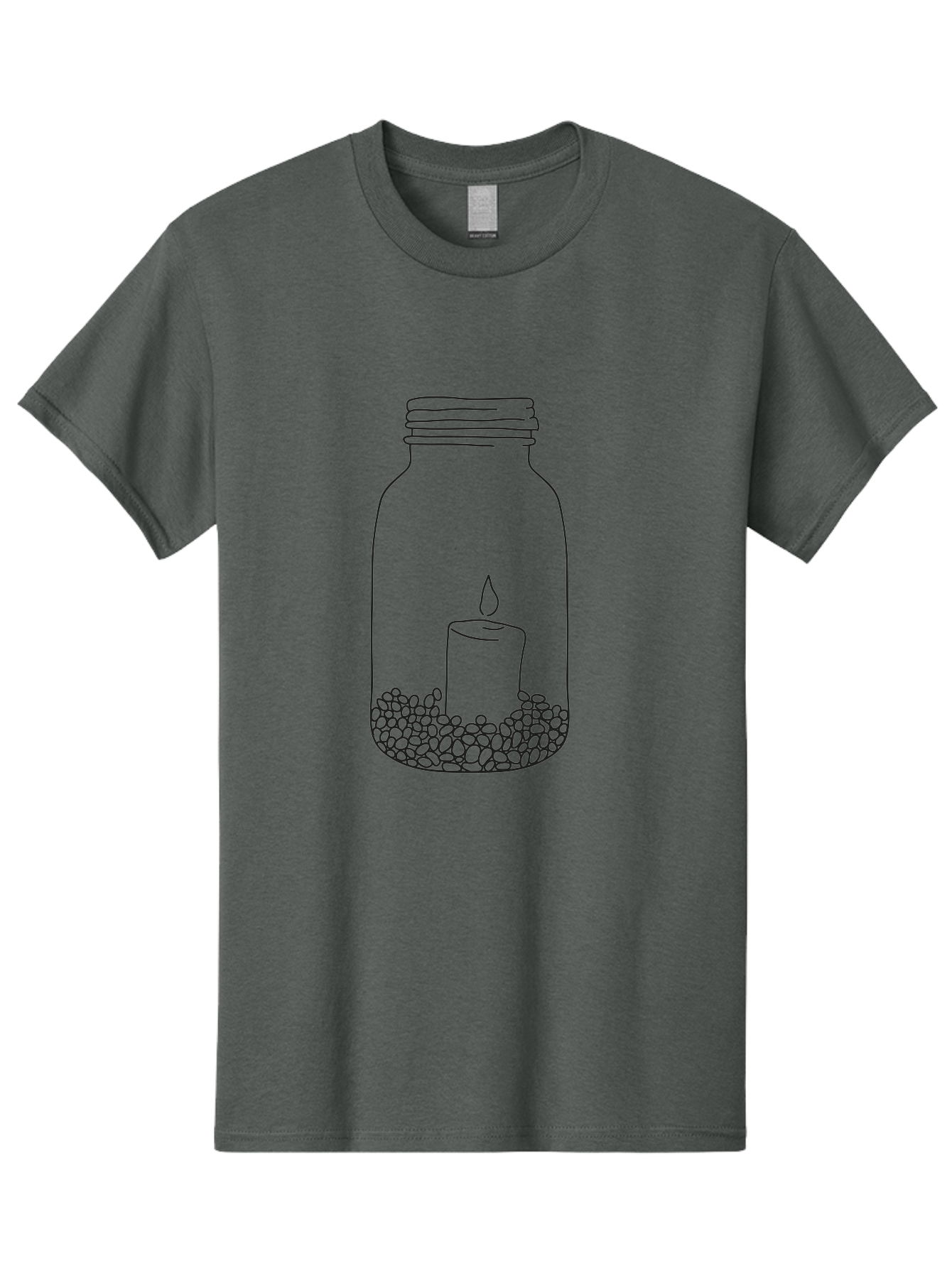 Candle-In-Mason-Jar Men'S Graphic Tee, 100% Cotton, Comfortable Casual Summer Wear, Machine Washable, Candle In A Jar, Lit Candle, Decorative Jar, Zen Decor, Peaceful Ambiance, Ambient Lighting, Minimalist Design, Meditation Space, Aac199 29