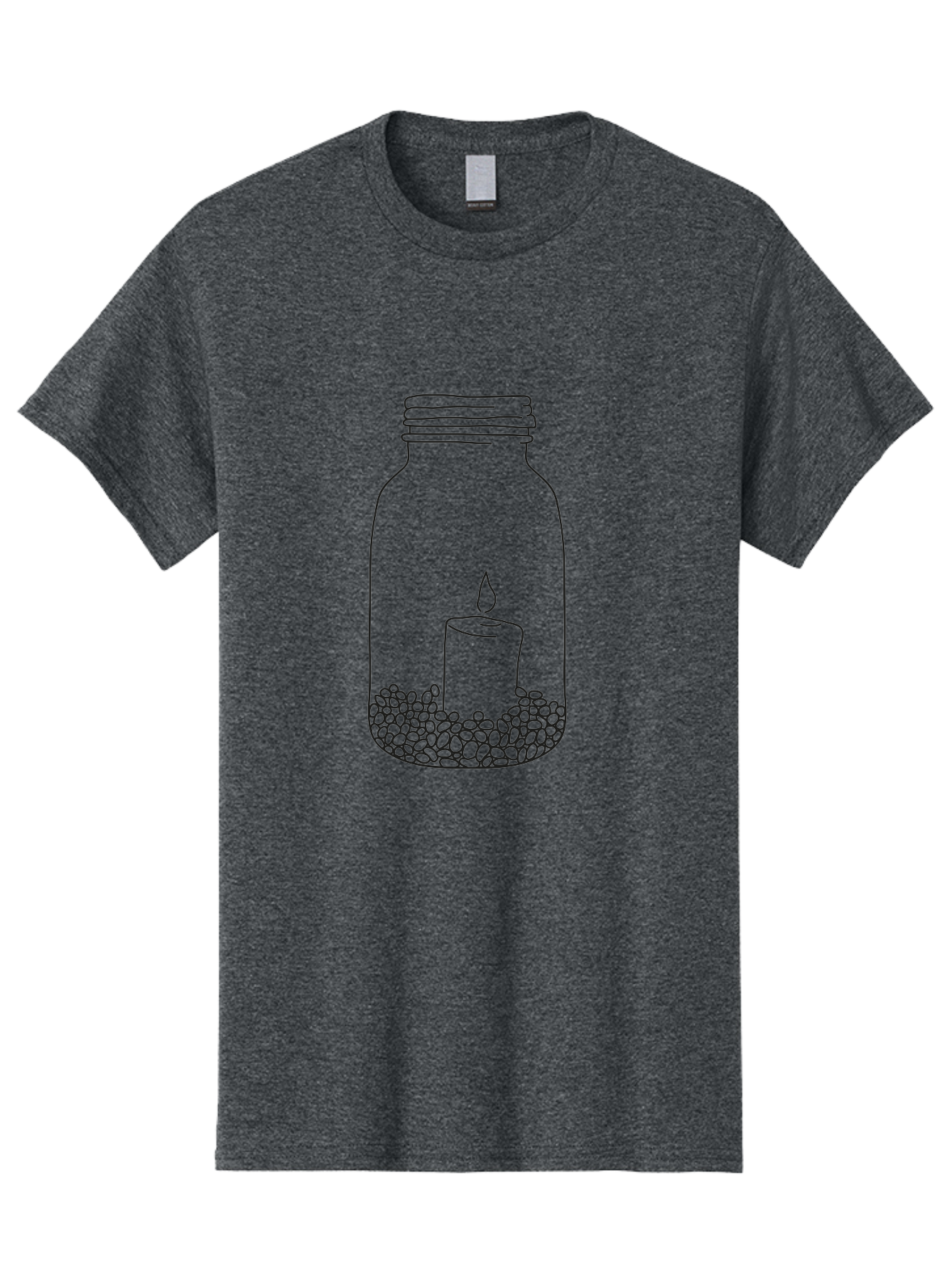 Candle-In-Mason-Jar Men'S Graphic Tee, 100% Cotton, Comfortable Casual Summer Wear, Machine Washable, Candle In A Jar, Lit Candle, Decorative Jar, Zen Decor, Peaceful Ambiance, Ambient Lighting, Minimalist Design, Meditation Space, Aac199 15