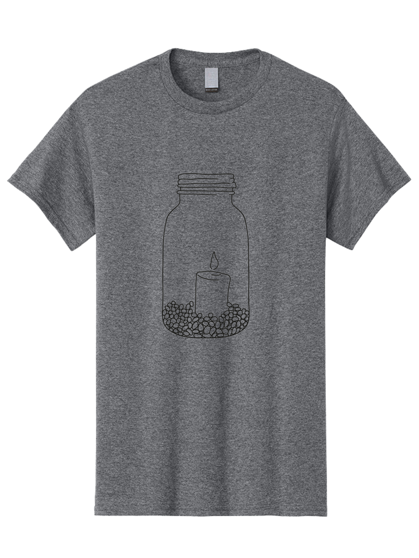 Candle-In-Mason-Jar Men'S Graphic Tee, 100% Cotton, Comfortable Casual Summer Wear, Machine Washable, Candle In A Jar, Lit Candle, Decorative Jar, Zen Decor, Peaceful Ambiance, Ambient Lighting, Minimalist Design, Meditation Space, Aac199 21