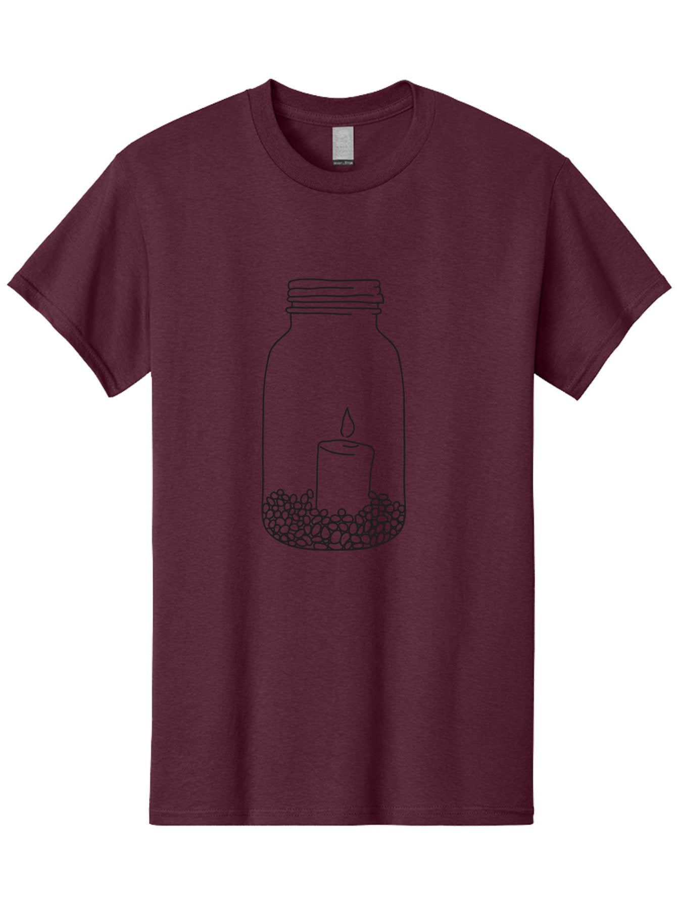 Candle-In-Mason-Jar Men'S Graphic Tee, 100% Cotton, Comfortable Casual Summer Wear, Machine Washable, Candle In A Jar, Lit Candle, Decorative Jar, Zen Decor, Peaceful Ambiance, Ambient Lighting, Minimalist Design, Meditation Space, Aac199 14