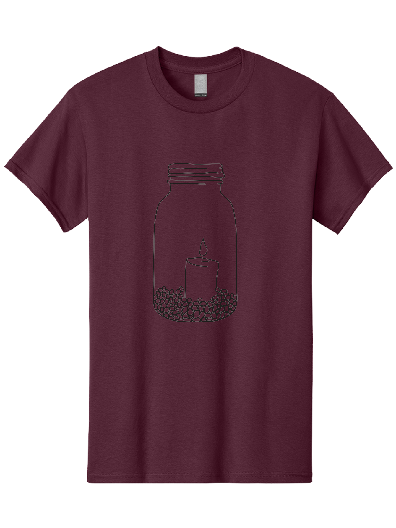 Candle-In-Mason-Jar Men'S Graphic Tee, 100% Cotton, Comfortable Casual Summer Wear, Machine Washable, Candle In A Jar, Lit Candle, Decorative Jar, Zen Decor, Peaceful Ambiance, Ambient Lighting, Minimalist Design, Meditation Space, Aac199 3