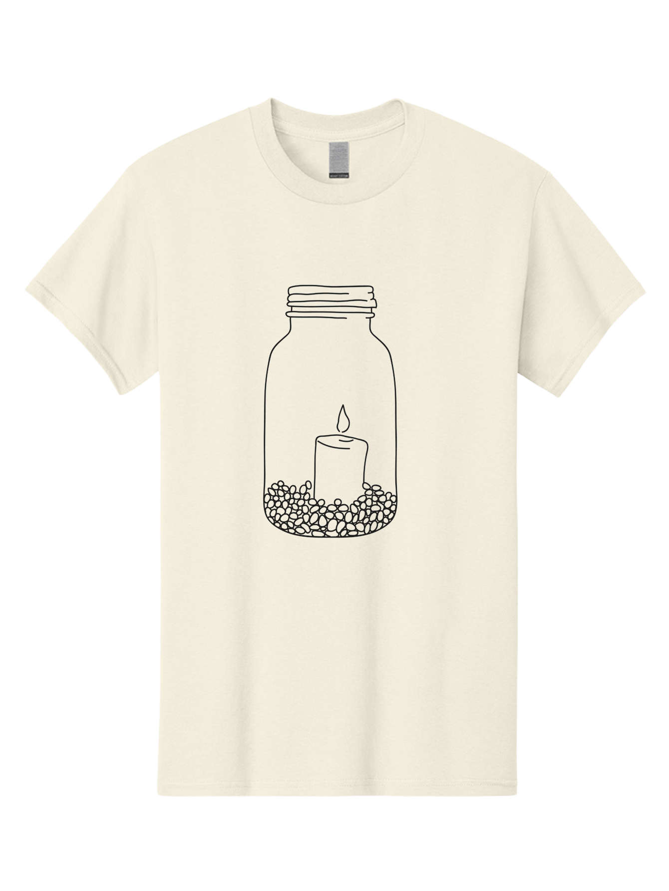 Candle-In-Mason-Jar Men'S Graphic Tee, 100% Cotton, Comfortable Casual Summer Wear, Machine Washable, Candle In A Jar, Lit Candle, Decorative Jar, Zen Decor, Peaceful Ambiance, Ambient Lighting, Minimalist Design, Meditation Space, Aac199 11