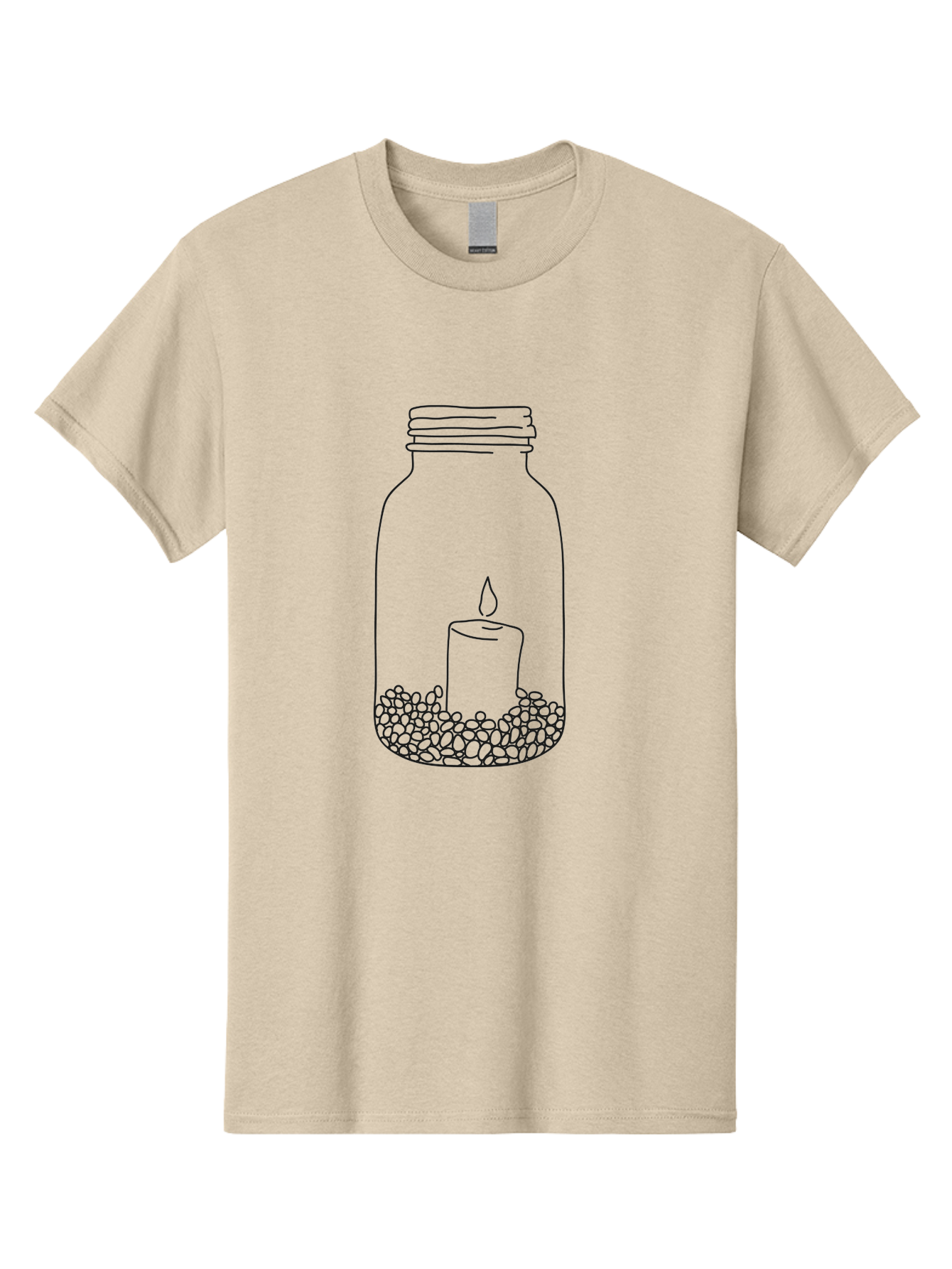 Candle-In-Mason-Jar Men'S Graphic Tee, 100% Cotton, Comfortable Casual Summer Wear, Machine Washable, Candle In A Jar, Lit Candle, Decorative Jar, Zen Decor, Peaceful Ambiance, Ambient Lighting, Minimalist Design, Meditation Space, Aac199 19