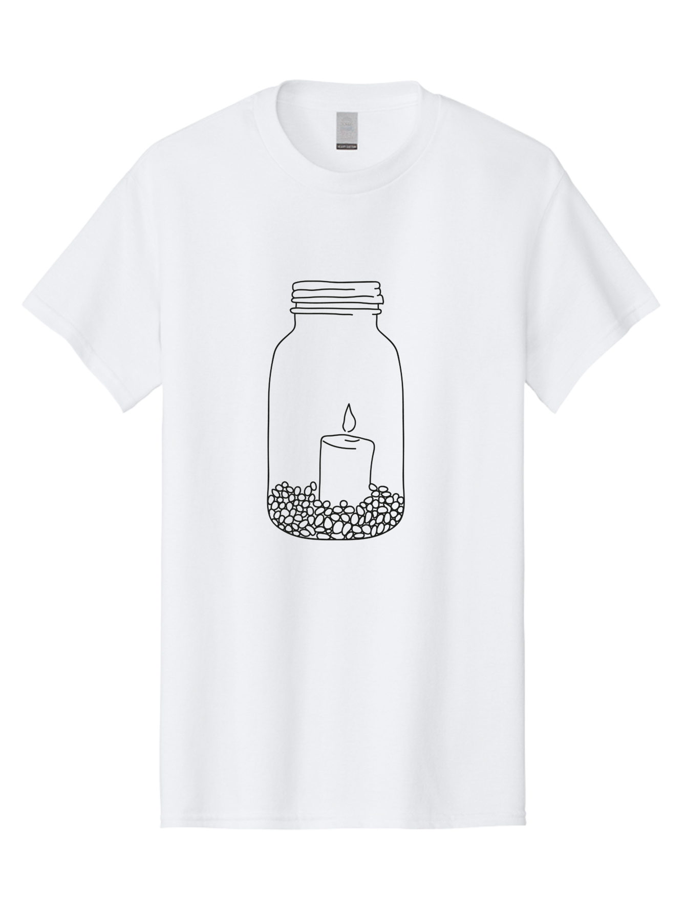 Candle-In-Mason-Jar Men'S Graphic Tee, 100% Cotton, Comfortable Casual Summer Wear, Machine Washable, Candle In A Jar, Lit Candle, Decorative Jar, Zen Decor, Peaceful Ambiance, Ambient Lighting, Minimalist Design, Meditation Space, Aac199 13