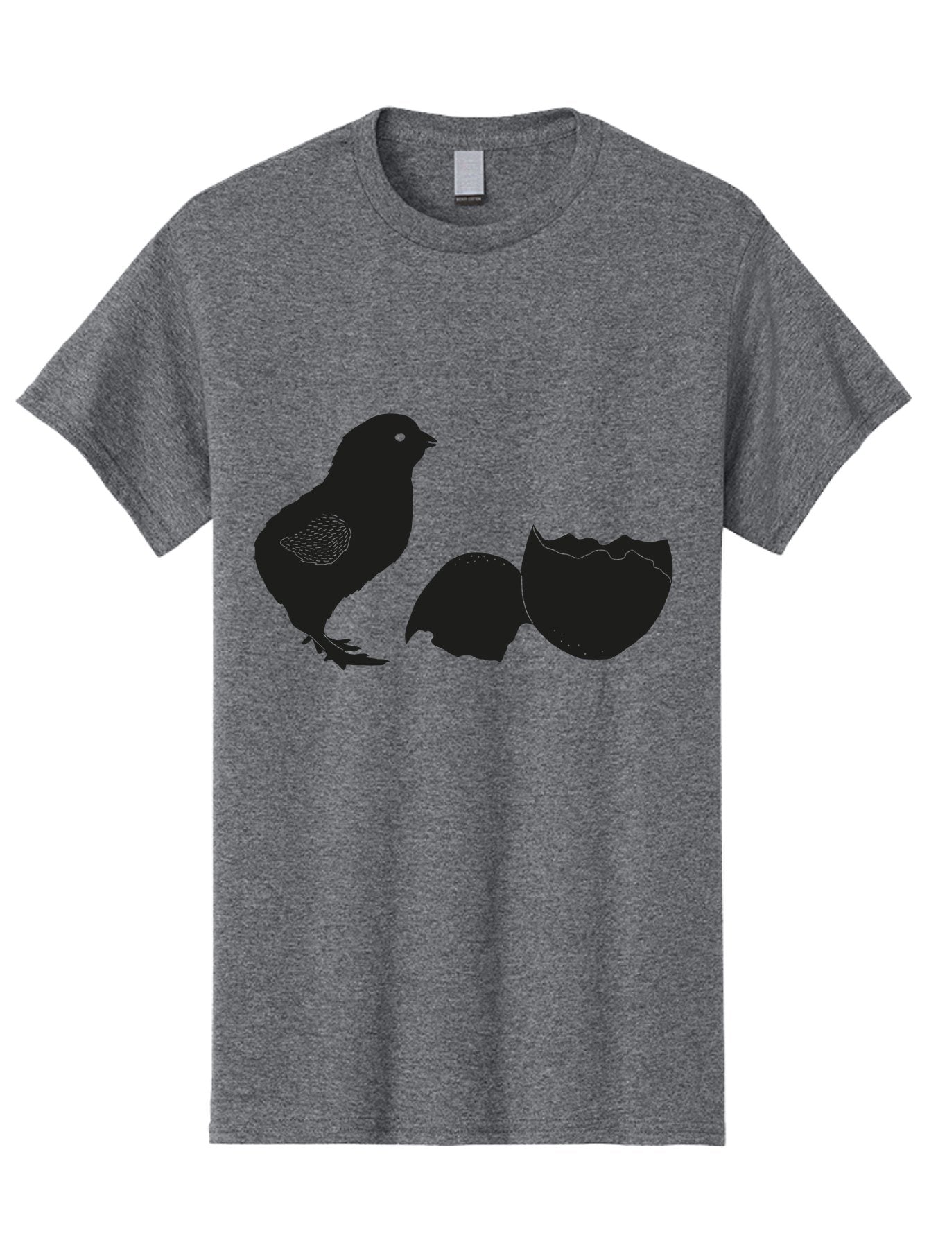 Chicken-Hatching Men'S Graphic Tee, 100% Cotton, Comfortable Casual Summer Wear, Machine Washable, Bird Hatching From Egg, New Life, Animal Birth, Wildlife Scene, Eggshell Cracking, Chick Emergence, Nature'S Wonder Aac202
