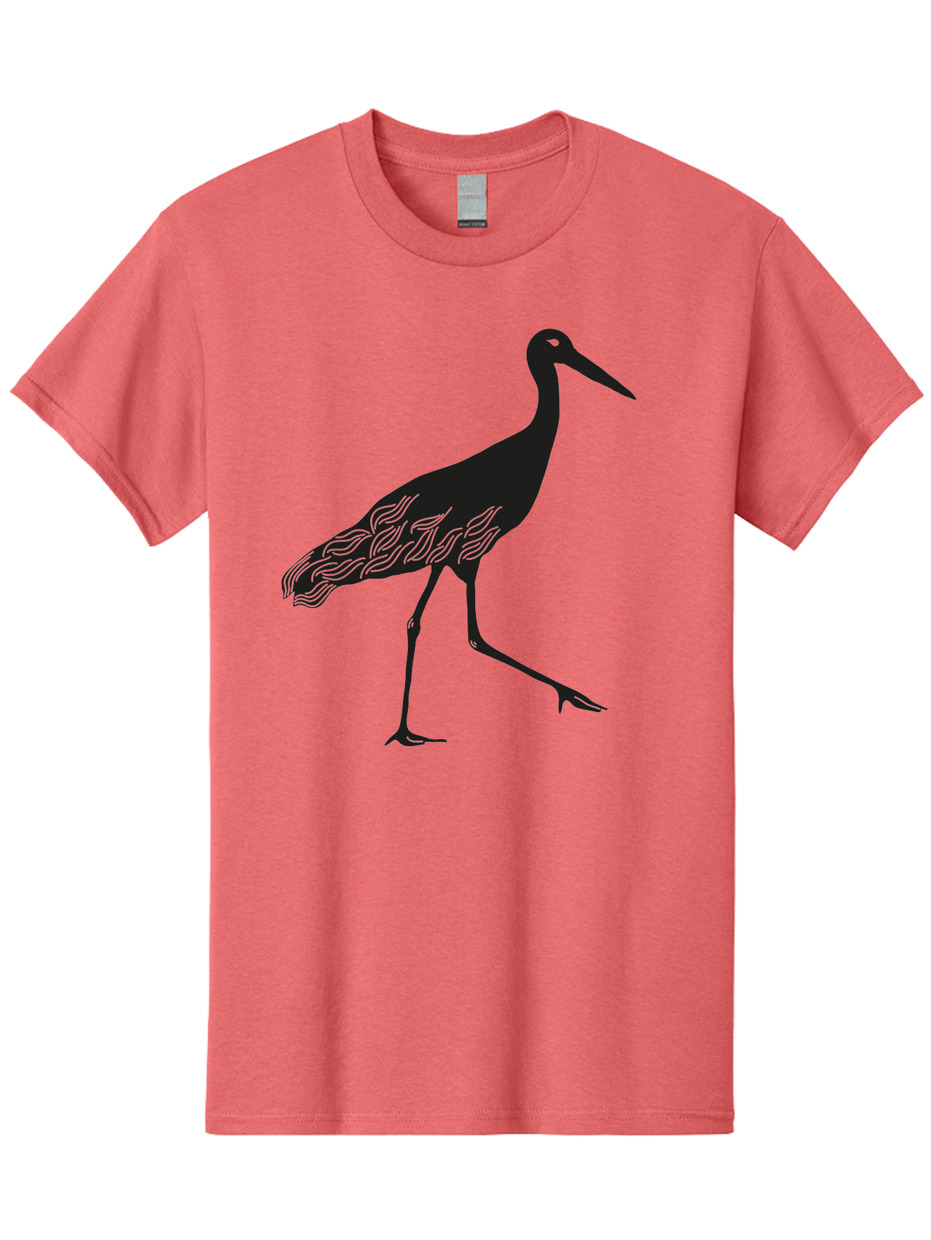 Crane Men'S Graphic Tee, 100% Cotton, Comfortable Casual Summer Wear, Machine Washable, Crane Bird, Bird Silhouette, Wild Crane, Long Neck, Wavy Lines, Abstract Bird, Minimalist Design, Simple Art, Bird Illustration Aac203 9