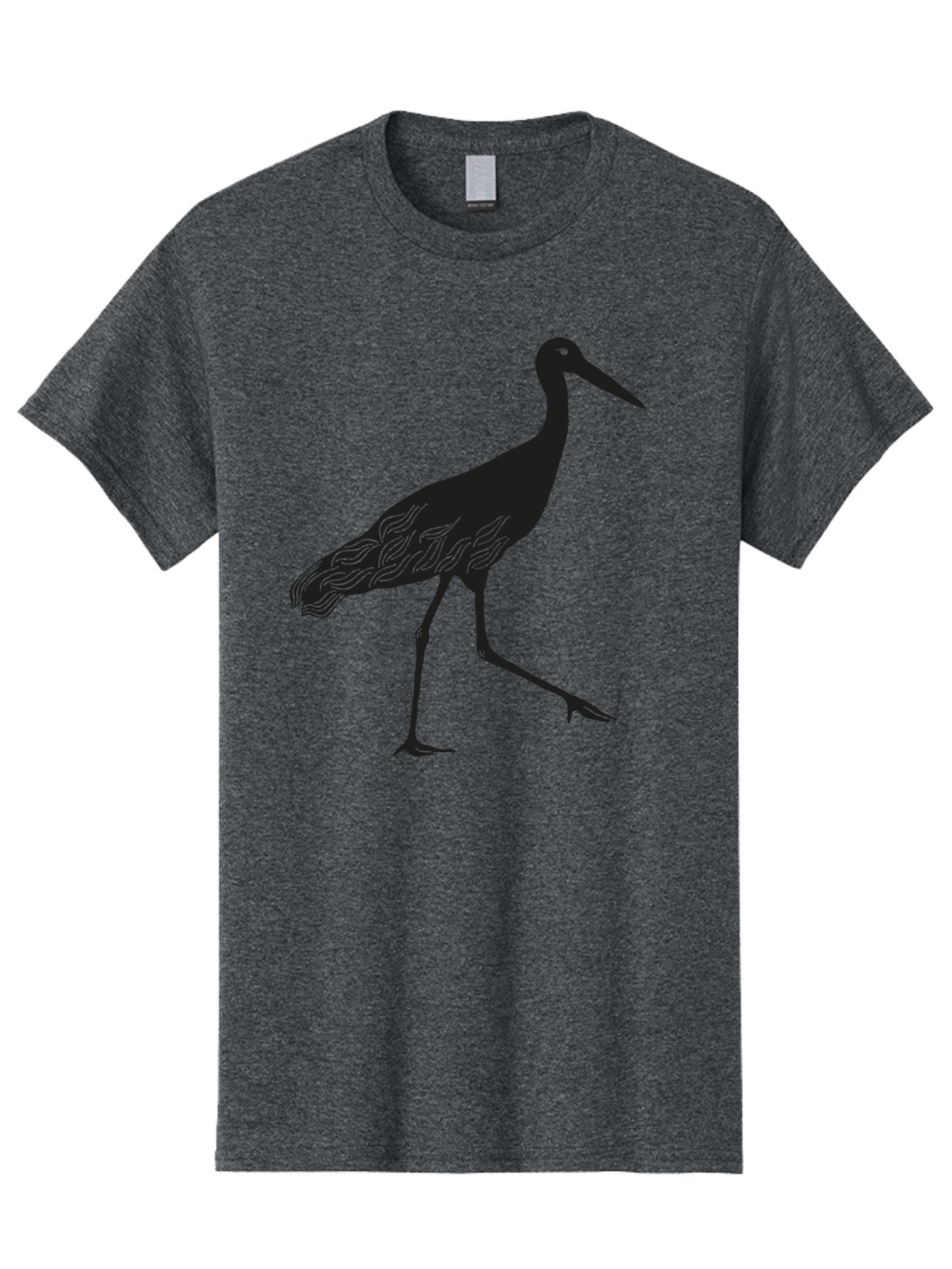 Crane Men'S Graphic Tee, 100% Cotton, Comfortable Casual Summer Wear, Machine Washable, Crane Bird, Bird Silhouette, Wild Crane, Long Neck, Wavy Lines, Abstract Bird, Minimalist Design, Simple Art, Bird Illustration Aac203 8
