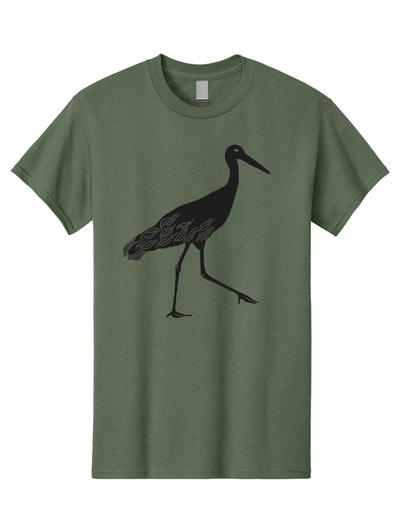 Crane Men'S Graphic Tee, 100% Cotton, Comfortable Casual Summer Wear, Machine Washable, Crane Bird, Bird Silhouette, Wild Crane, Long Neck, Wavy Lines, Abstract Bird, Minimalist Design, Simple Art, Bird Illustration Aac203 7