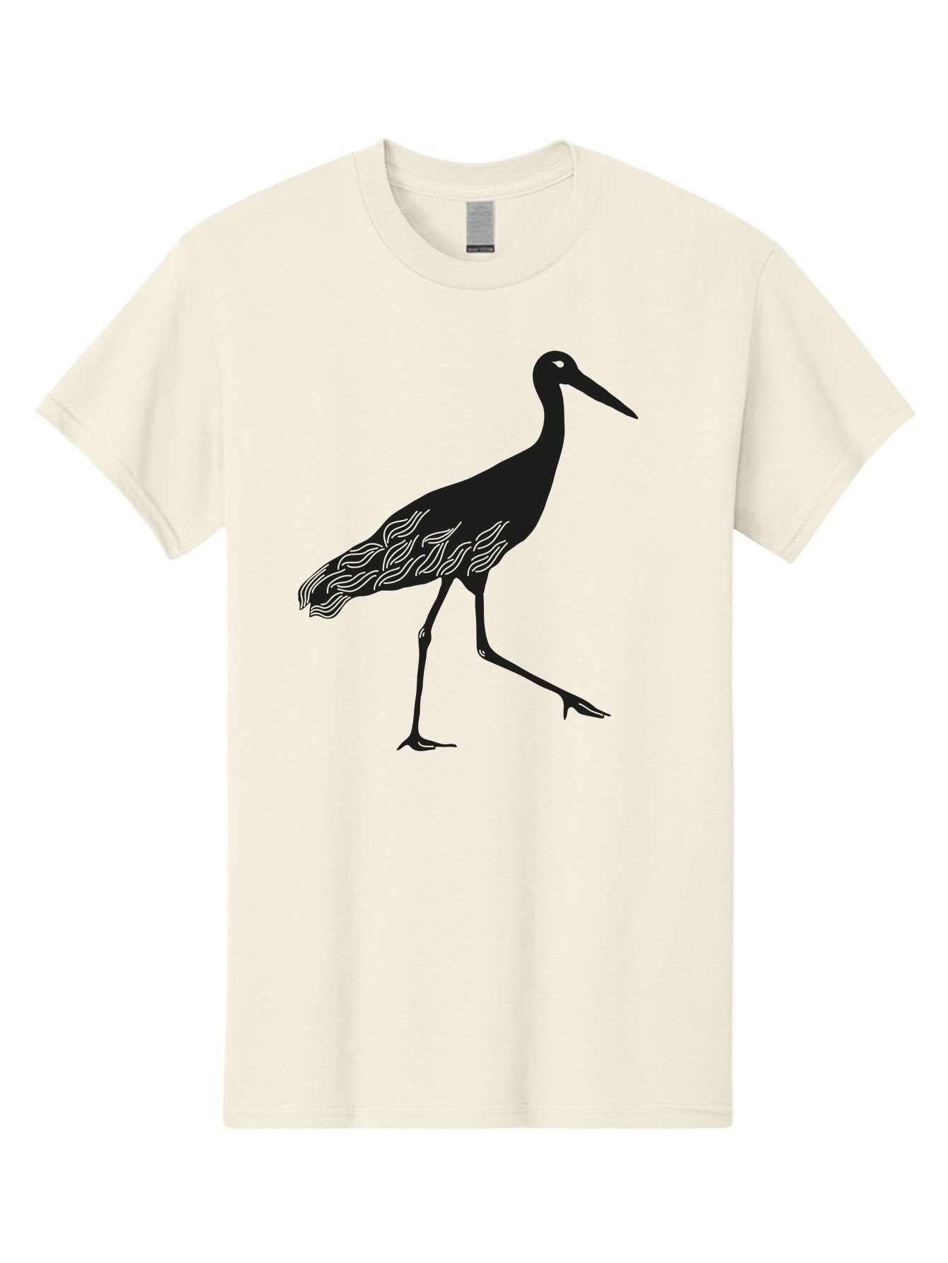 Crane Men'S Graphic Tee, 100% Cotton, Comfortable Casual Summer Wear, Machine Washable, Crane Bird, Bird Silhouette, Wild Crane, Long Neck, Wavy Lines, Abstract Bird, Minimalist Design, Simple Art, Bird Illustration Aac203 10