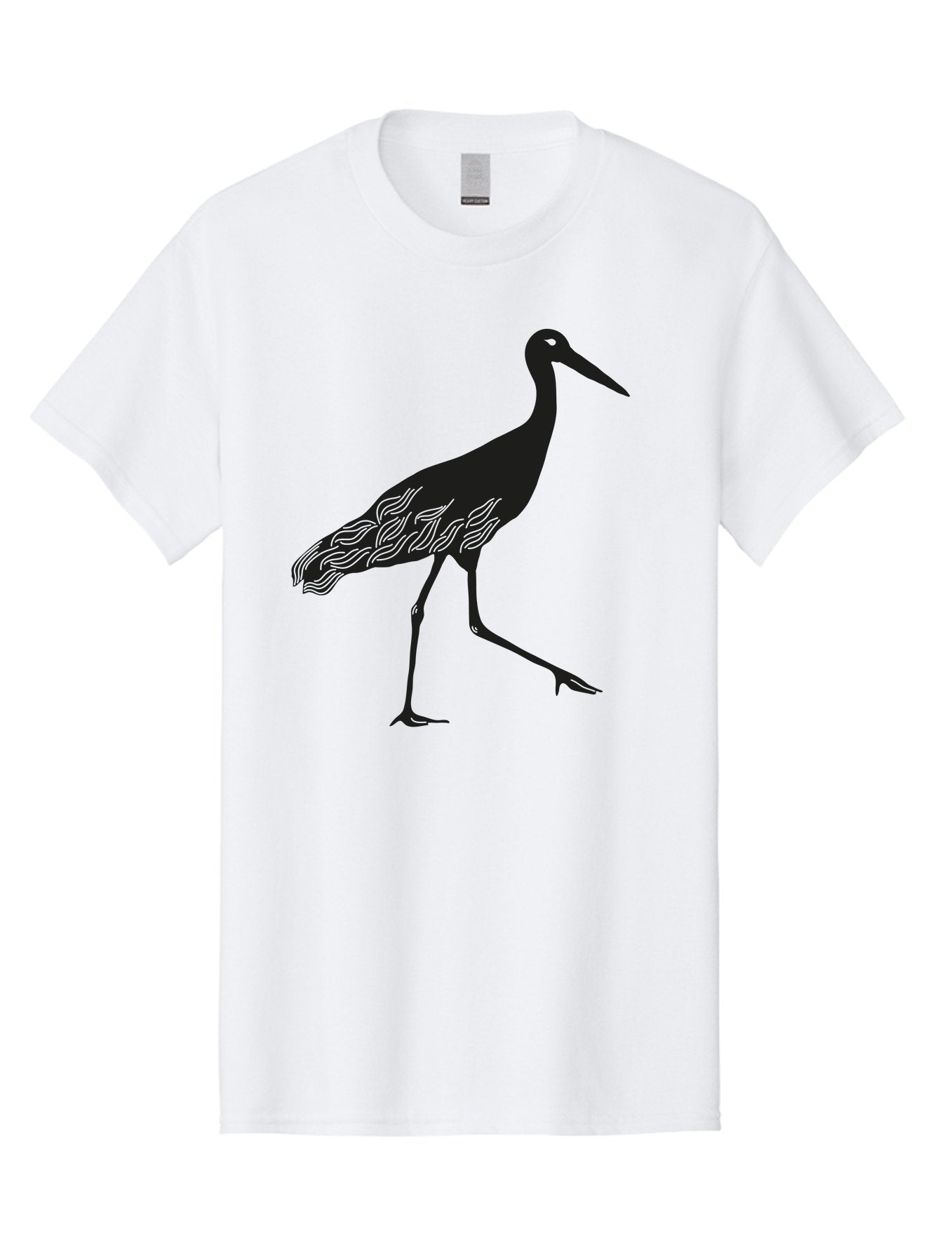 Crane Men'S Graphic Tee, 100% Cotton, Comfortable Casual Summer Wear, Machine Washable, Crane Bird, Bird Silhouette, Wild Crane, Long Neck, Wavy Lines, Abstract Bird, Minimalist Design, Simple Art, Bird Illustration Aac203 12
