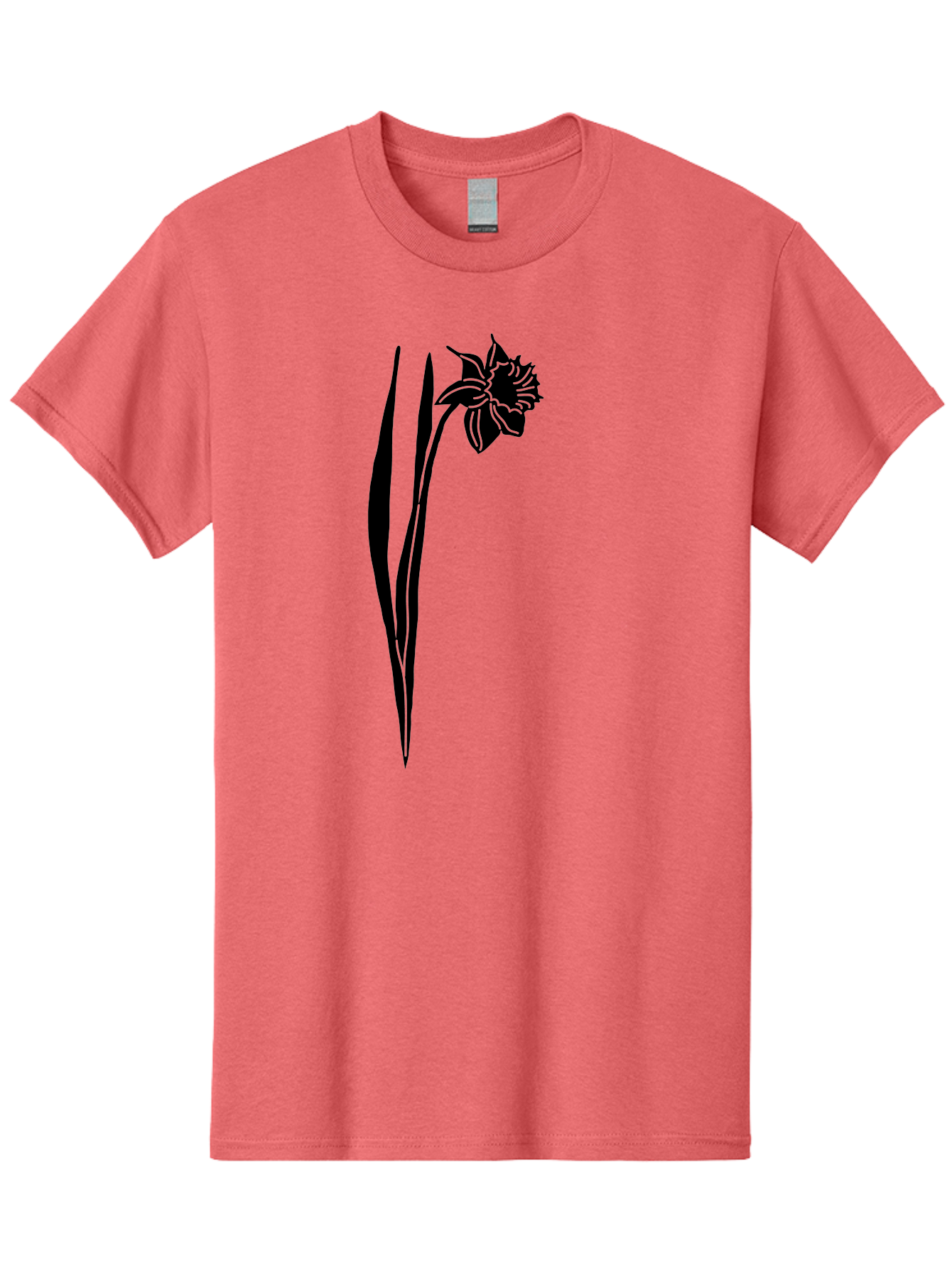 Daffodil Men'S Graphic Tee, 100% Cotton, Comfortable Casual Summer Wear, Machine Washable, Black Daffodil, Simple Silhouette, Minimalist Design, Flower Graphic, Spring Symbol, Botanical Illustration, Elegant Lines, Floral Motif Aac204 9