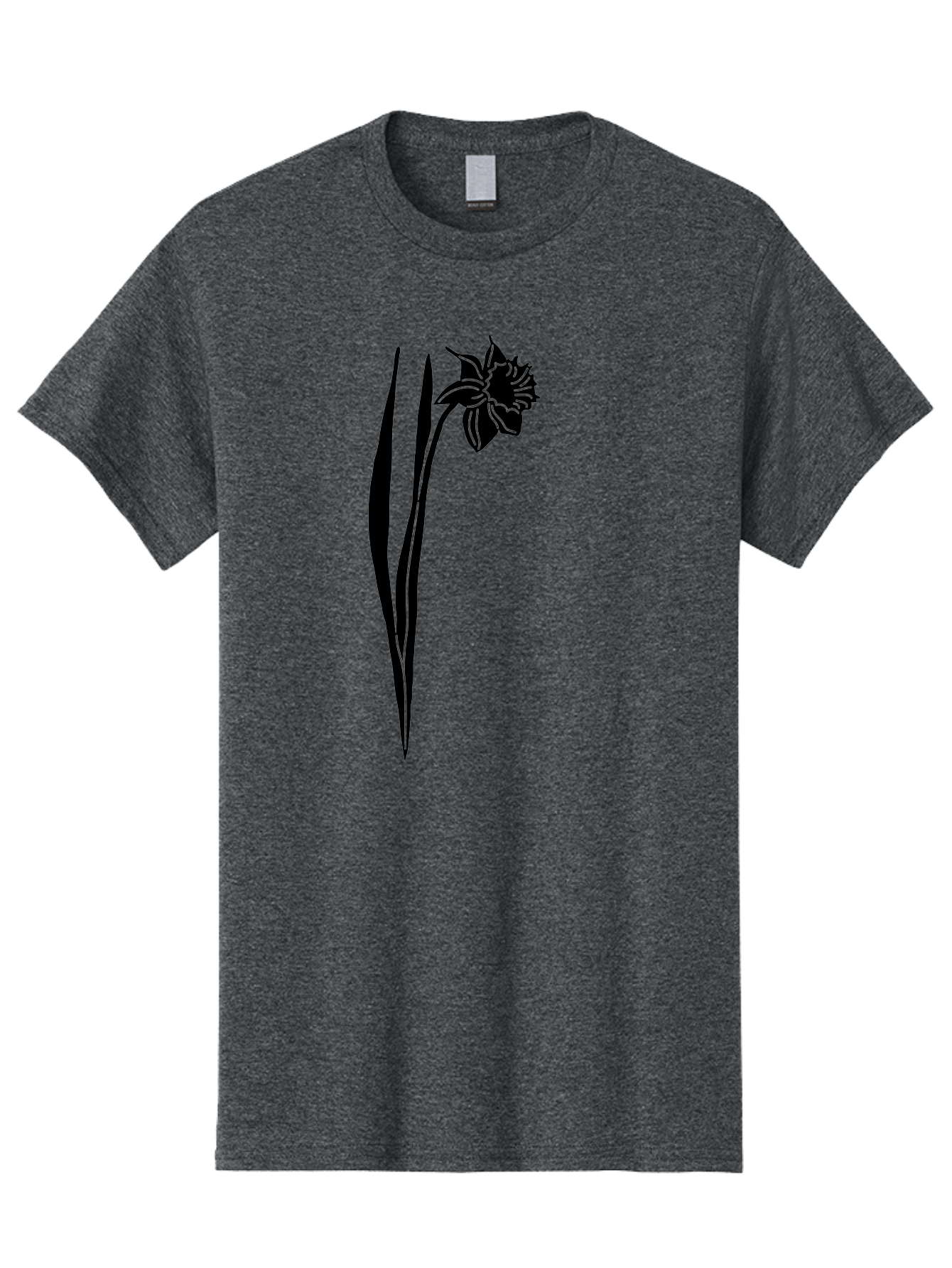 Daffodil Men'S Graphic Tee, 100% Cotton, Comfortable Casual Summer Wear, Machine Washable, Black Daffodil, Simple Silhouette, Minimalist Design, Flower Graphic, Spring Symbol, Botanical Illustration, Elegant Lines, Floral Motif Aac204 19