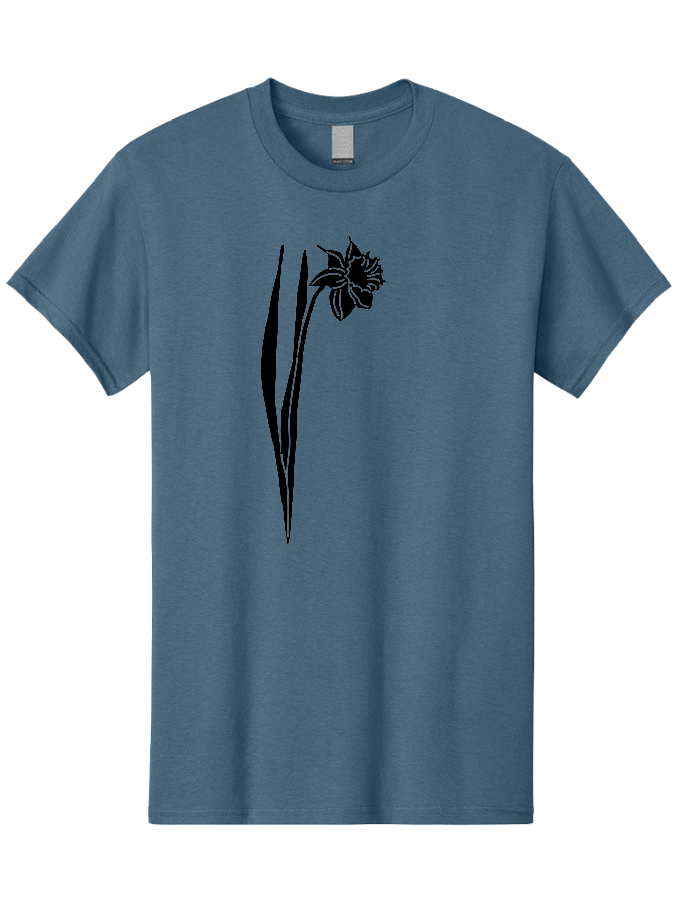 Daffodil Men'S Graphic Tee, 100% Cotton, Comfortable Casual Summer Wear, Machine Washable, Black Daffodil, Simple Silhouette, Minimalist Design, Flower Graphic, Spring Symbol, Botanical Illustration, Elegant Lines, Floral Motif Aac204 21