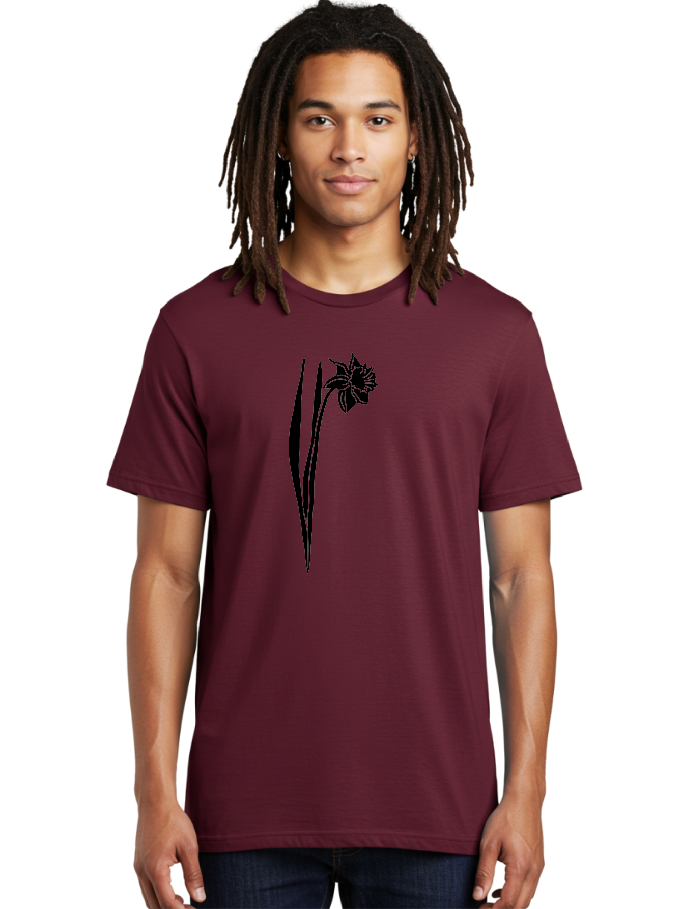Daffodil Men'S Graphic Tee, 100% Cotton, Comfortable Casual Summer Wear, Machine Washable, Black Daffodil, Simple Silhouette, Minimalist Design, Flower Graphic, Spring Symbol, Botanical Illustration, Elegant Lines, Floral Motif Aac204 24