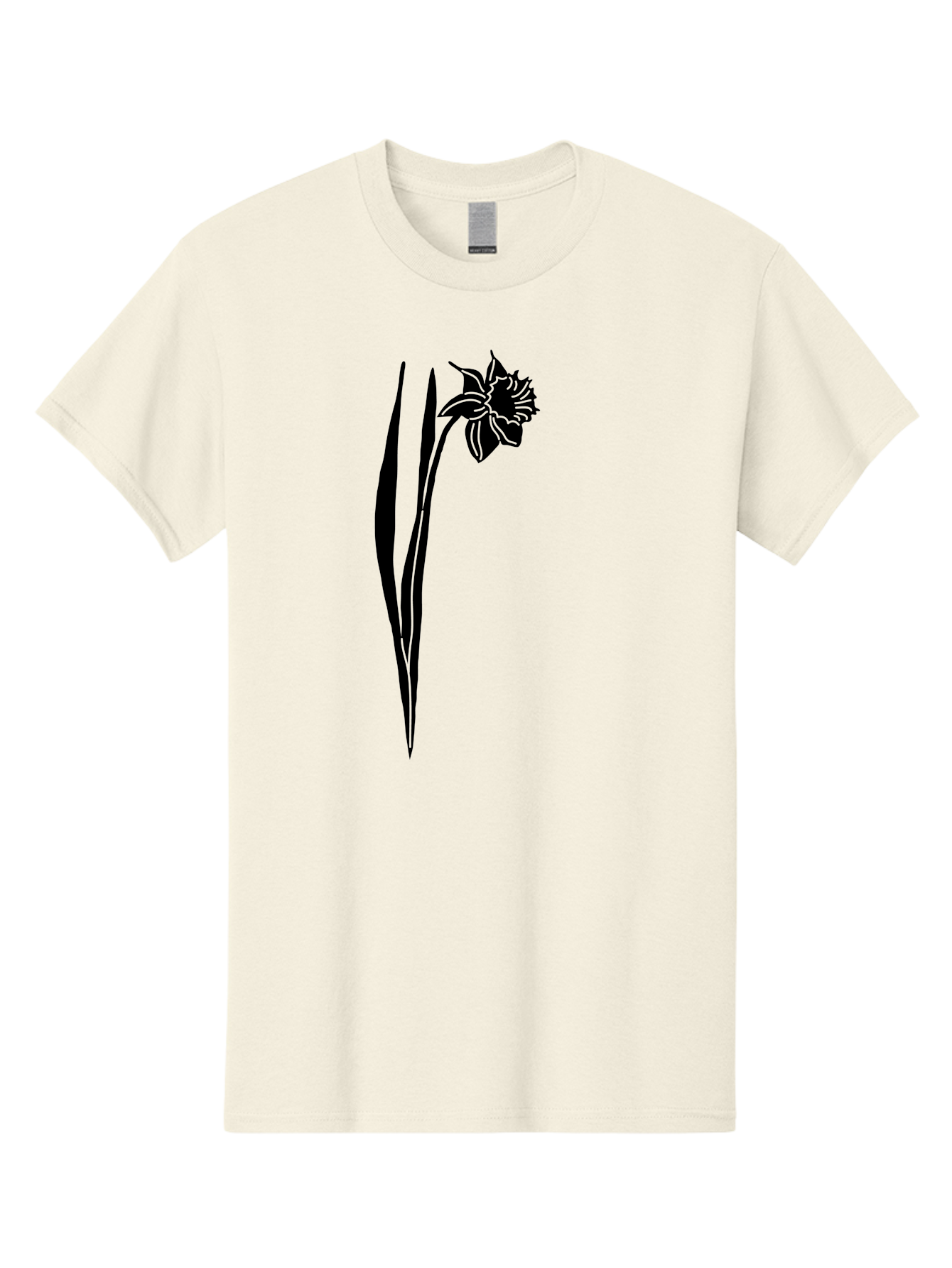 Daffodil Men'S Graphic Tee, 100% Cotton, Comfortable Casual Summer Wear, Machine Washable, Black Daffodil, Simple Silhouette, Minimalist Design, Flower Graphic, Spring Symbol, Botanical Illustration, Elegant Lines, Floral Motif Aac204 15