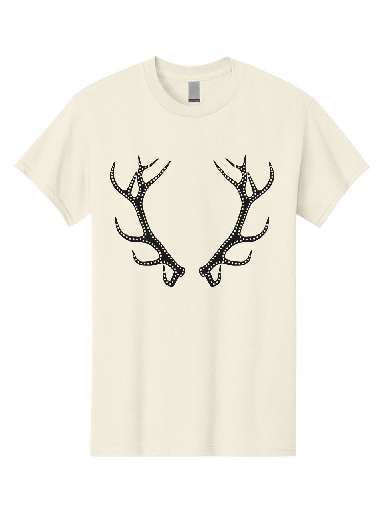 Deer-Antlers Men'S Graphic Tee, 100% Cotton, Comfortable Casual Summer Wear, Machine Washable, Deer Antlers, Dotted Design, Festive Accessories, Holiday Decorations, Party Props, Sparkly Antlers, Glowing Dots, Novelty Items Aac207 7