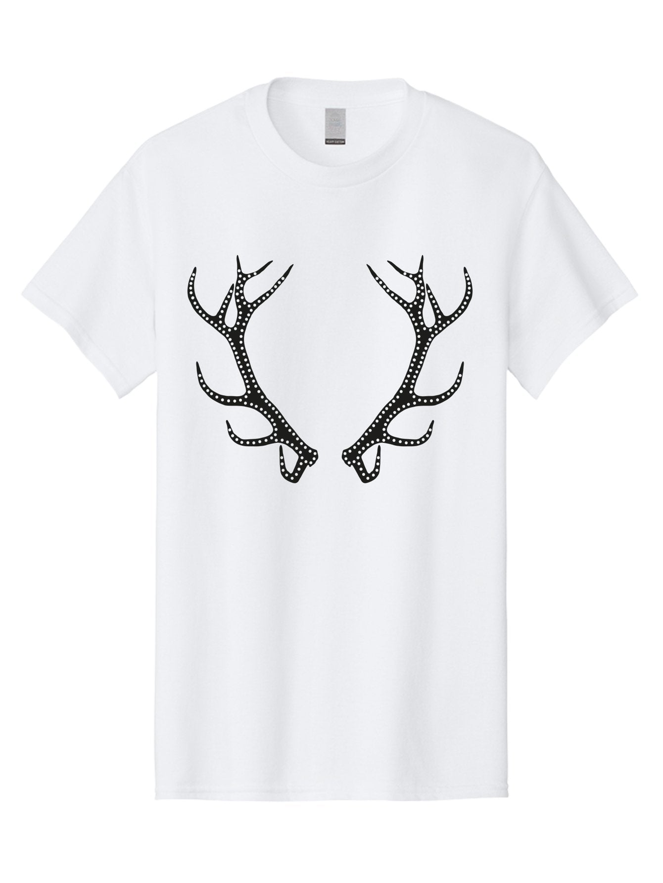 Deer-Antlers Men'S Graphic Tee, 100% Cotton, Comfortable Casual Summer Wear, Machine Washable, Deer Antlers, Dotted Design, Festive Accessories, Holiday Decorations, Party Props, Sparkly Antlers, Glowing Dots, Novelty Items Aac207 10