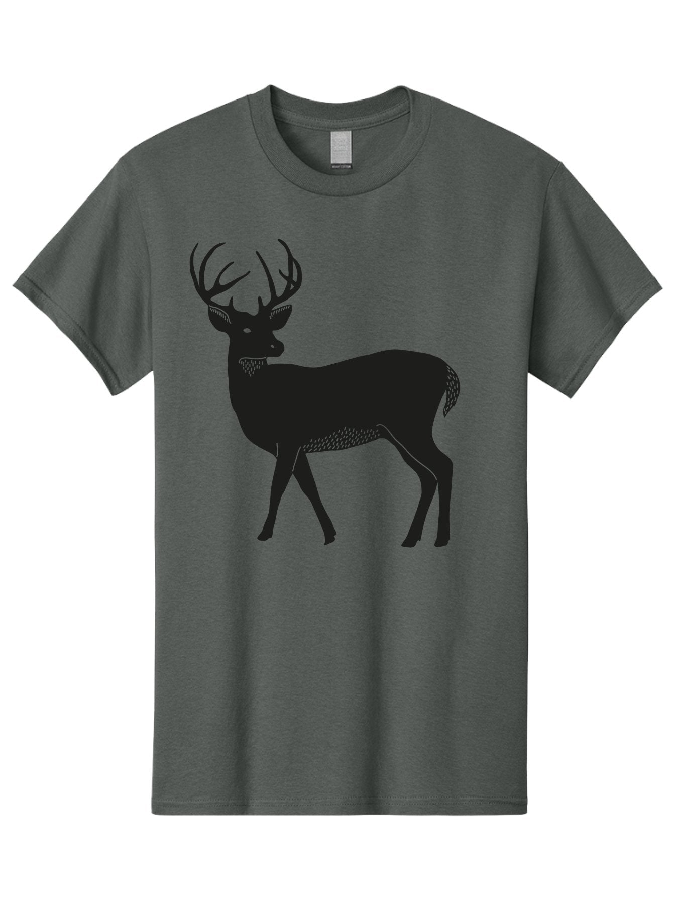 Deer-Silhouette-1 Men'S Graphic Tee, 100% Cotton, Comfortable Casual Summer Wear, Machine Washable, Deer Silhouette, Majestic Stag, Wildlife Art, Forest Creature, Nature Design, Minimalist Graphic, Antlers, Wild Animal, Natural World Aac208 10