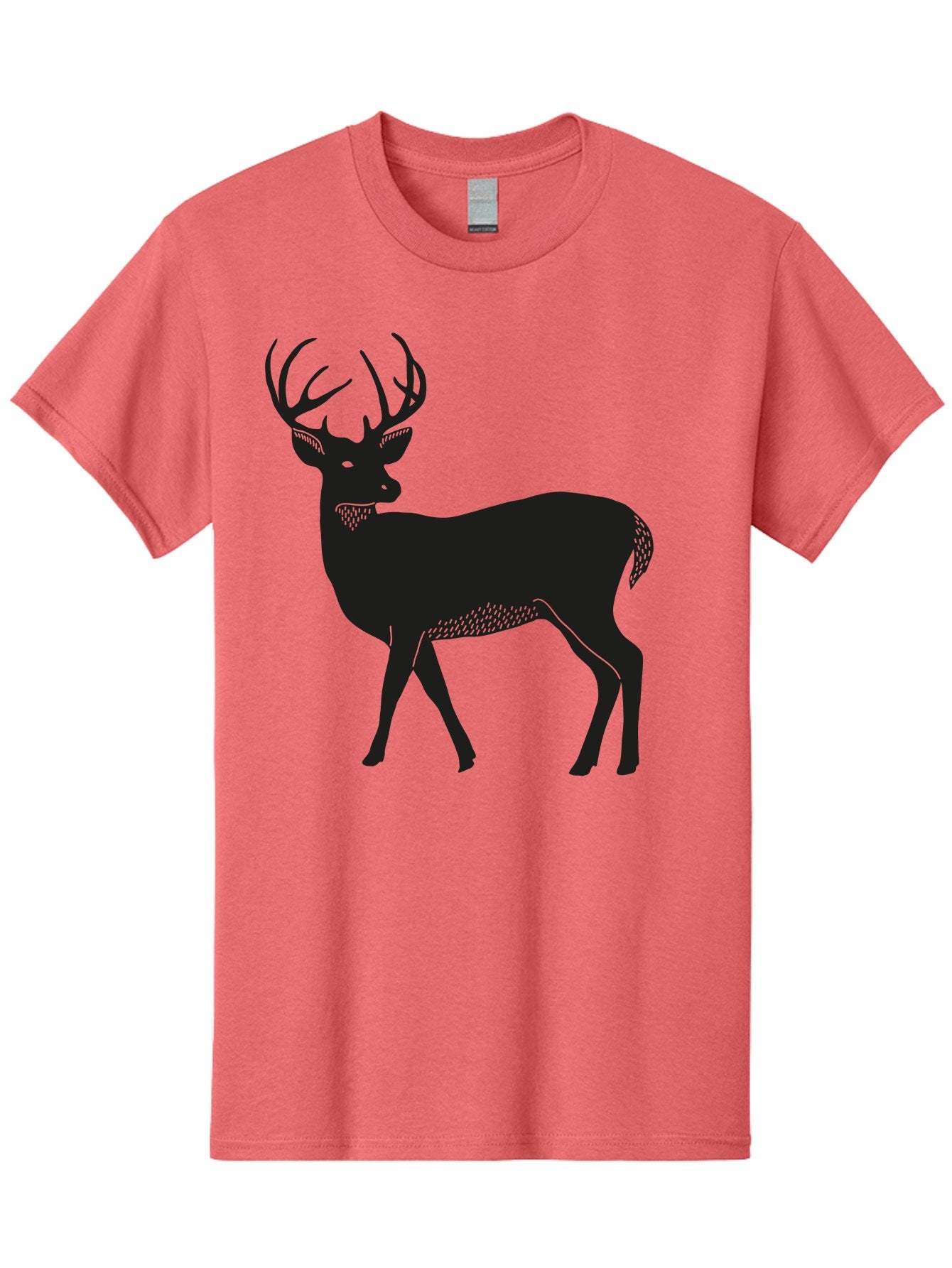 Deer-Silhouette-1 Men'S Graphic Tee, 100% Cotton, Comfortable Casual Summer Wear, Machine Washable, Deer Silhouette, Majestic Stag, Wildlife Art, Forest Creature, Nature Design, Minimalist Graphic, Antlers, Wild Animal, Natural World Aac208 9