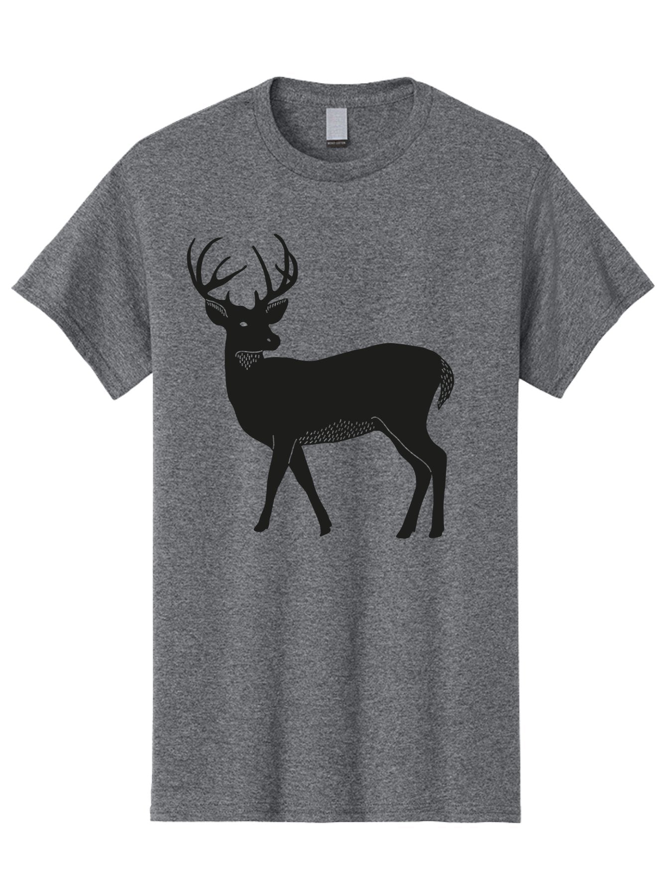 Deer-Silhouette-1 Men'S Graphic Tee, 100% Cotton, Comfortable Casual Summer Wear, Machine Washable, Deer Silhouette, Majestic Stag, Wildlife Art, Forest Creature, Nature Design, Minimalist Graphic, Antlers, Wild Animal, Natural World Aac208 11