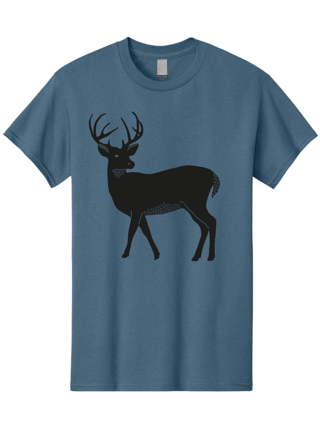 Deer-Silhouette-1 Men'S Graphic Tee, 100% Cotton, Comfortable Casual Summer Wear, Machine Washable, Deer Silhouette, Majestic Stag, Wildlife Art, Forest Creature, Nature Design, Minimalist Graphic, Antlers, Wild Animal, Natural World Aac208 4
