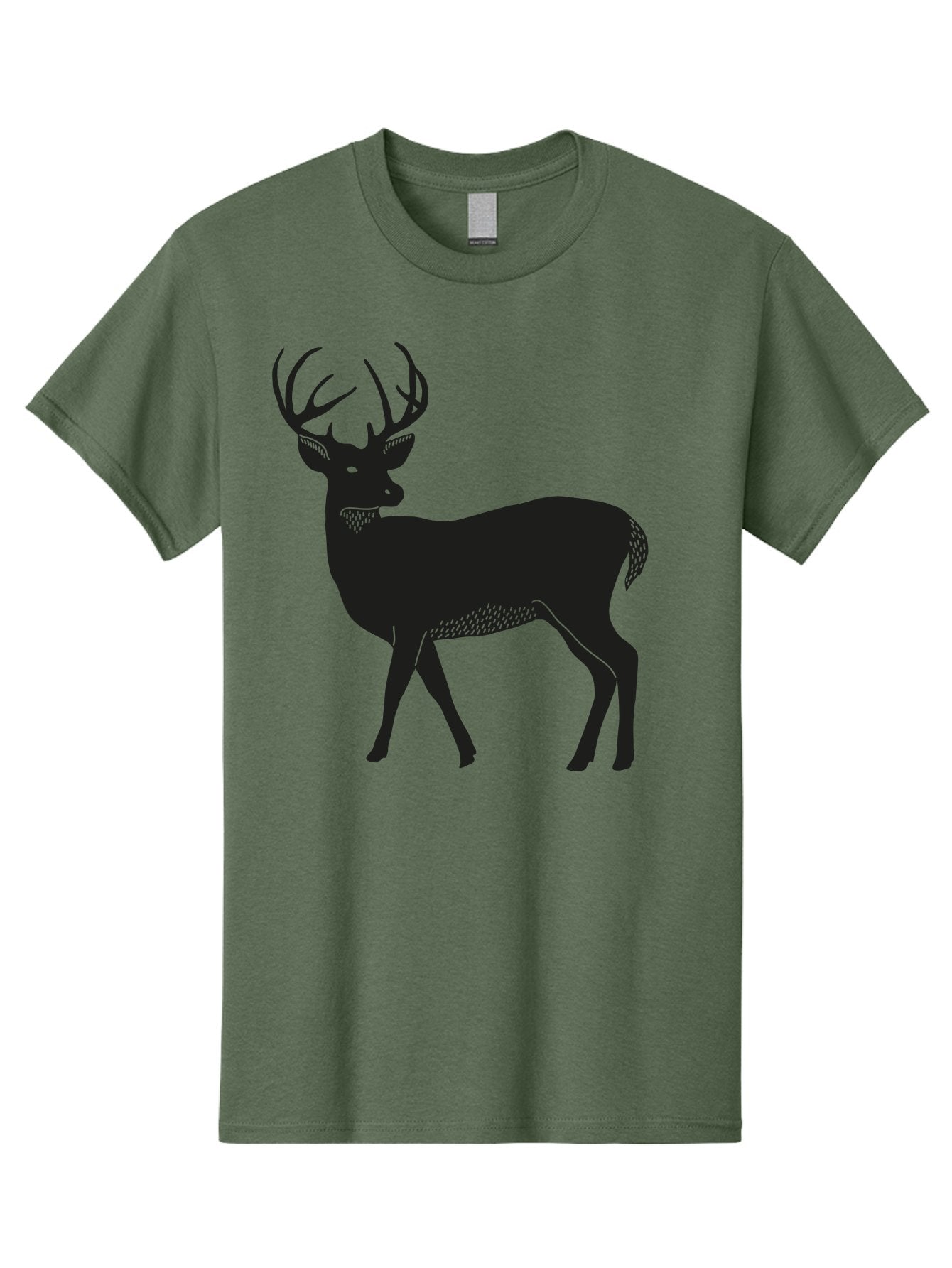 Deer-Silhouette-1 Men'S Graphic Tee, 100% Cotton, Comfortable Casual Summer Wear, Machine Washable, Deer Silhouette, Majestic Stag, Wildlife Art, Forest Creature, Nature Design, Minimalist Graphic, Antlers, Wild Animal, Natural World Aac208 12