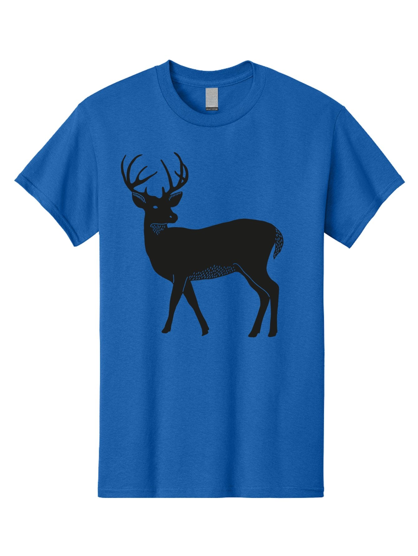 Deer-Silhouette-1 Men'S Graphic Tee, 100% Cotton, Comfortable Casual Summer Wear, Machine Washable, Deer Silhouette, Majestic Stag, Wildlife Art, Forest Creature, Nature Design, Minimalist Graphic, Antlers, Wild Animal, Natural World Aac208 7