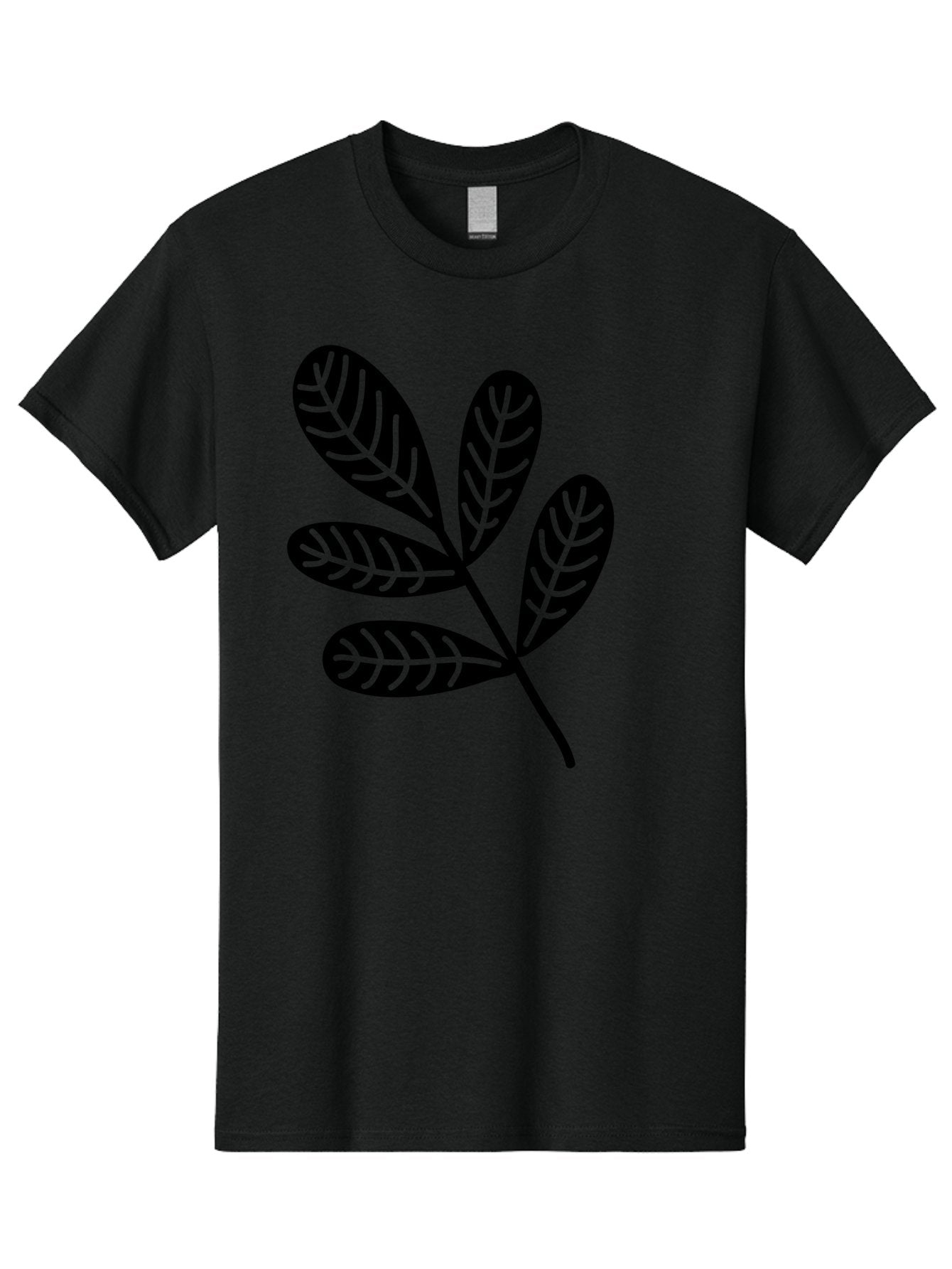 Five-Leaves Men'S Graphic Tee, 100% Cotton, Comfortable Casual Summer Wear, Machine Washable, Black Leaves, Leafy Branch, Foliage Illustration, Nature Graphics, Simple Leaf Design, Minimalist Botanical Art, Leaf Silhouette Aac210 10