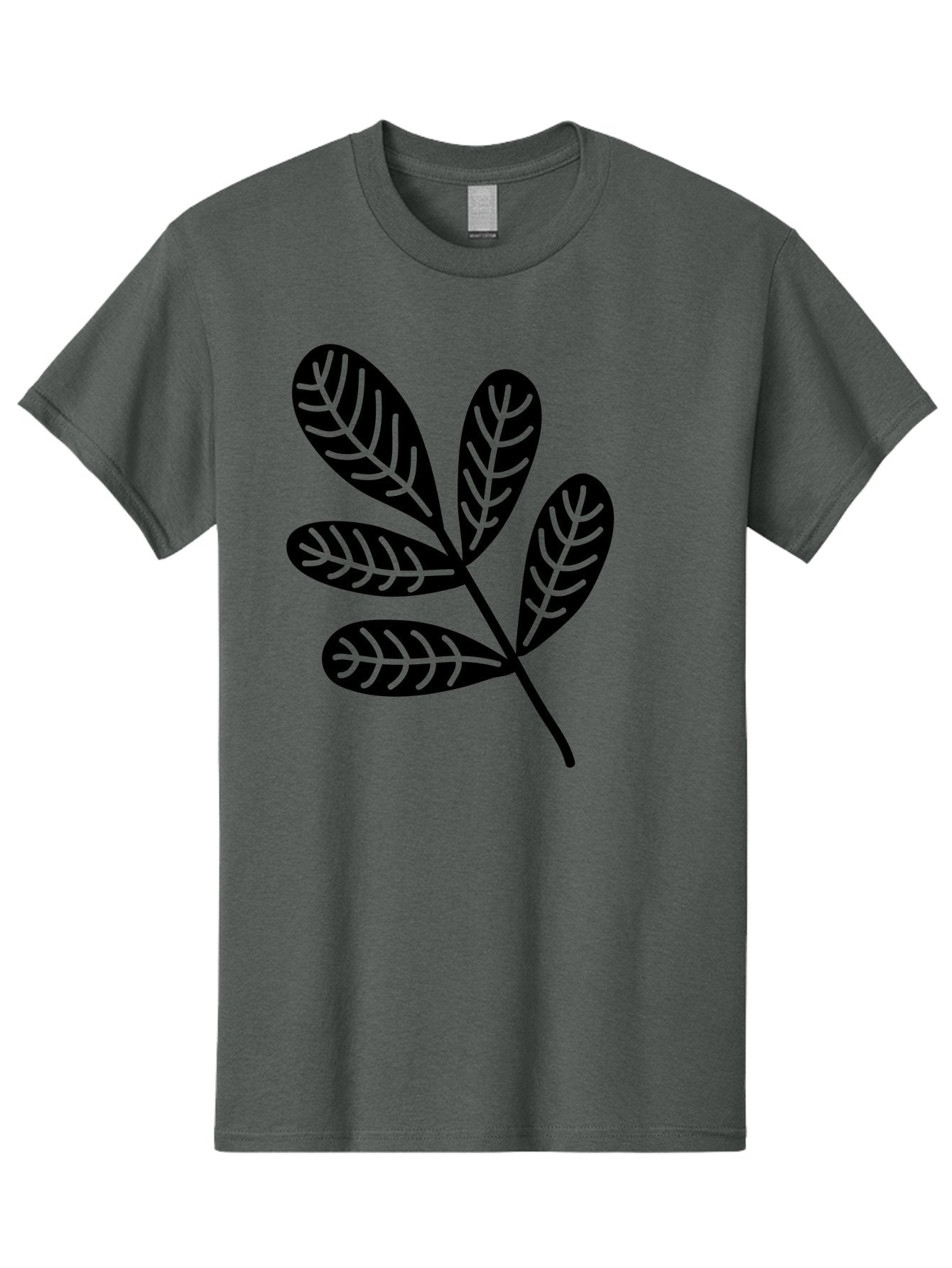 Five-Leaves Men'S Graphic Tee, 100% Cotton, Comfortable Casual Summer Wear, Machine Washable, Black Leaves, Leafy Branch, Foliage Illustration, Nature Graphics, Simple Leaf Design, Minimalist Botanical Art, Leaf Silhouette Aac210 14