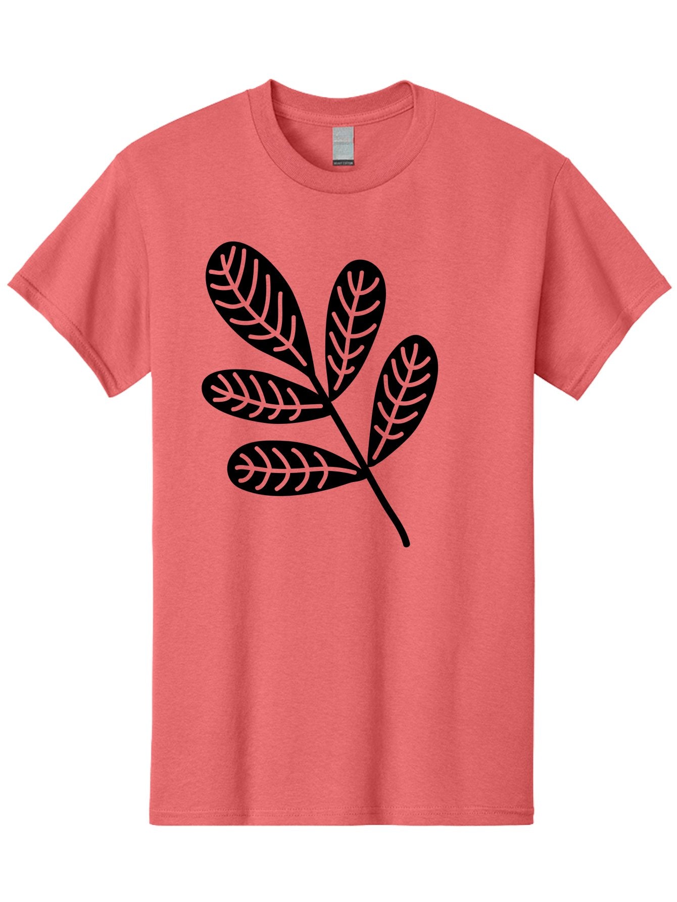 Five-Leaves Men'S Graphic Tee, 100% Cotton, Comfortable Casual Summer Wear, Machine Washable, Black Leaves, Leafy Branch, Foliage Illustration, Nature Graphics, Simple Leaf Design, Minimalist Botanical Art, Leaf Silhouette Aac210 7